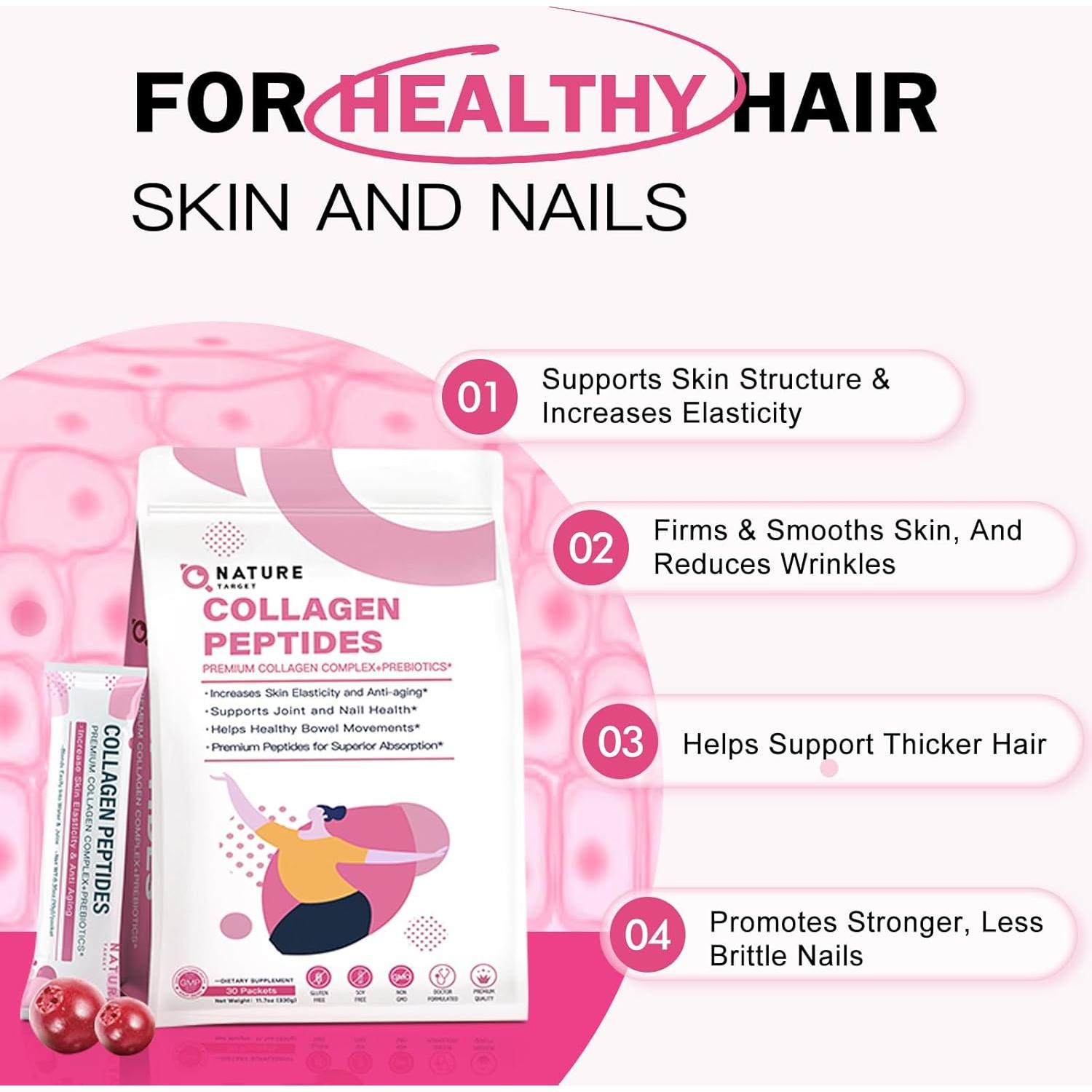 Polvo de Péptidos de Colágeno Nature Target - Hidrolizado 330g