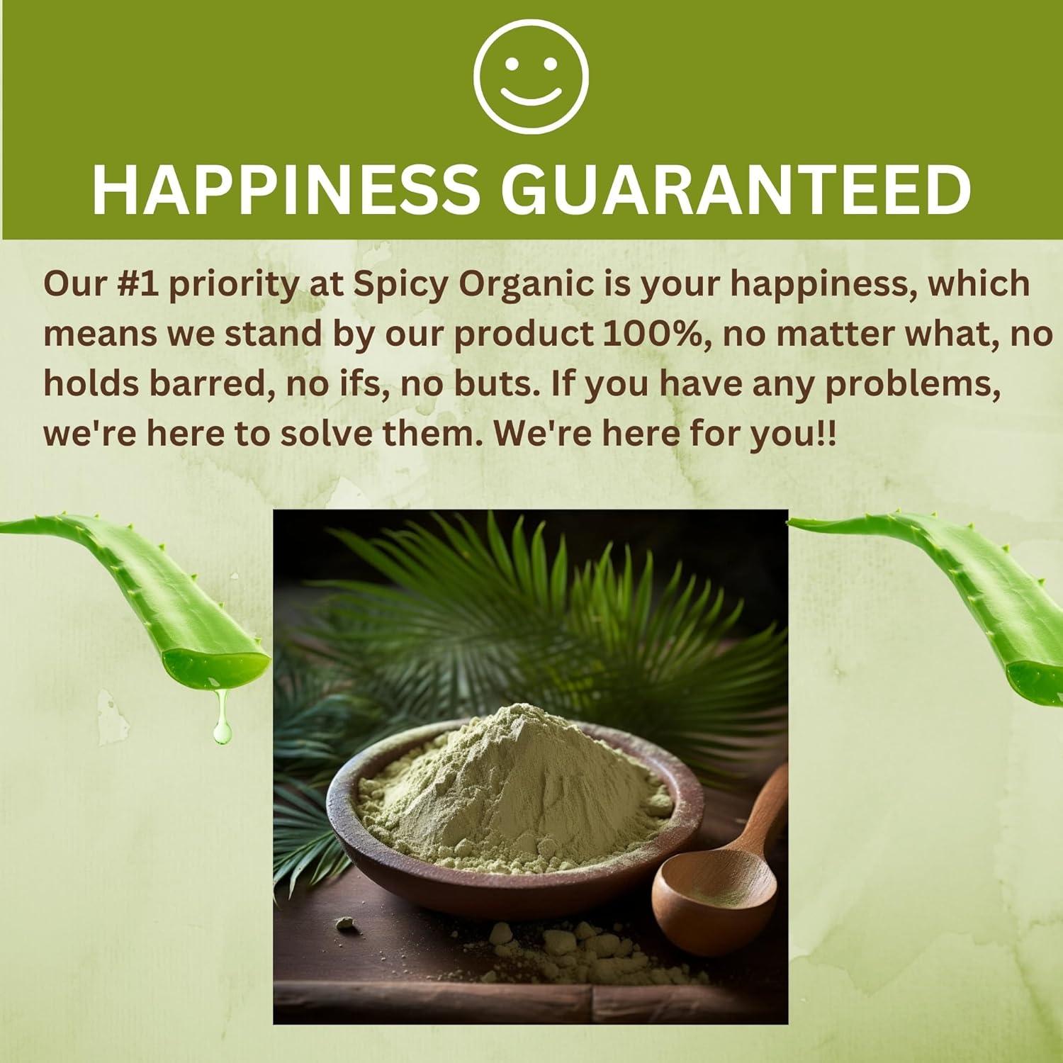 Polvo de Aloe Vera Orgánico 113.4 g - Spicy Organic - Mascarilla Facial y Capilar