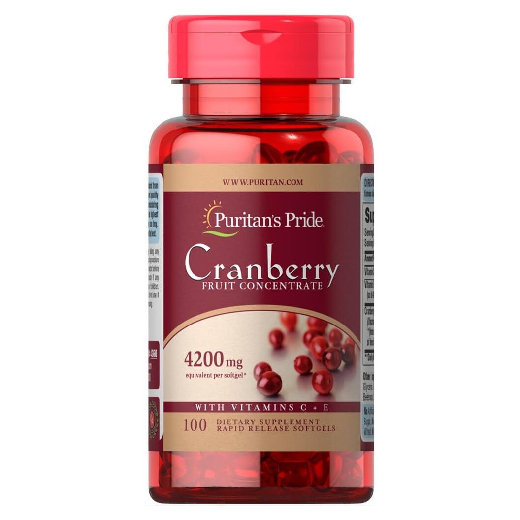 Concentrado de Fruta de Arándano Puritan's Pride 4200 mg 100 Cápsulas