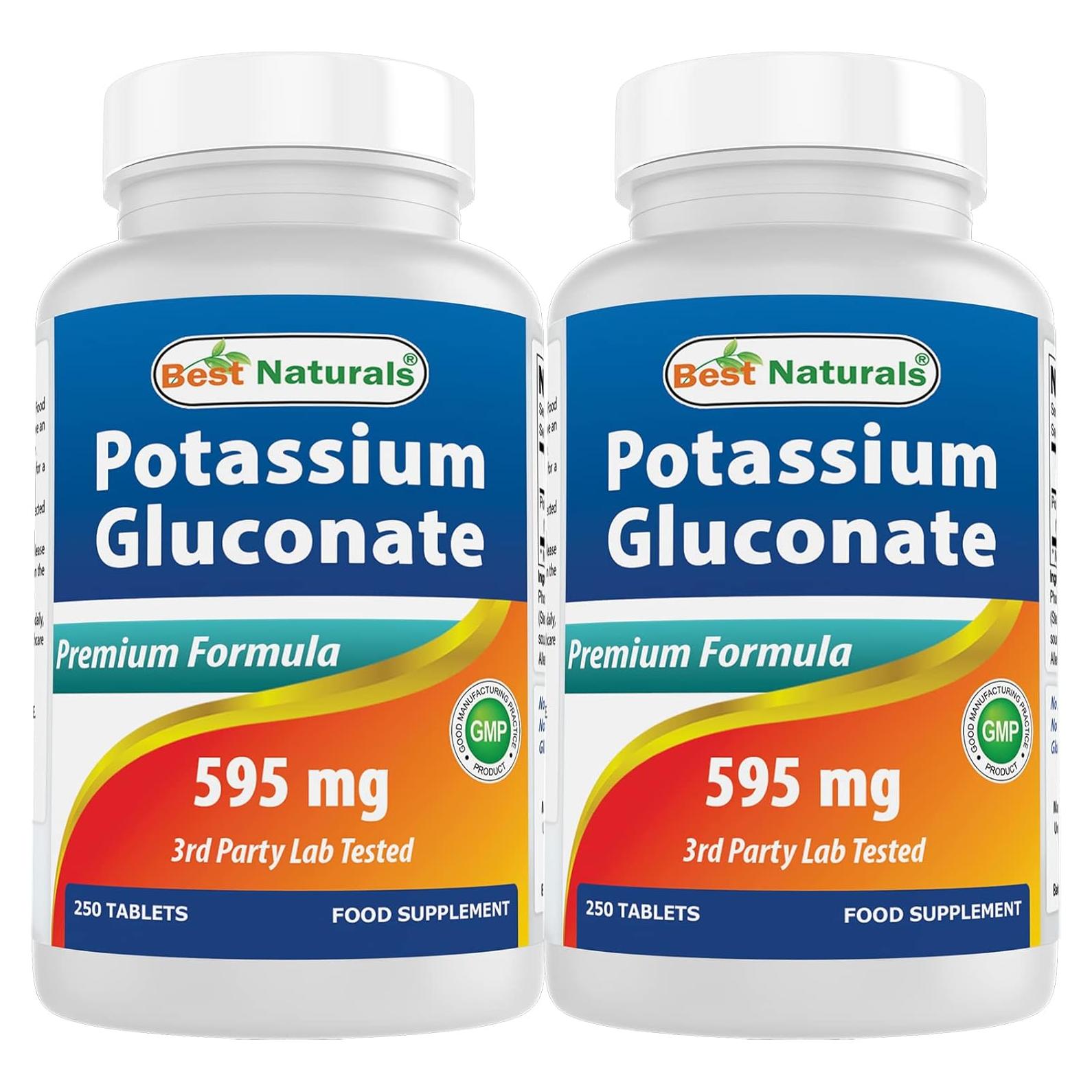 Gluconato de Potasio 595 mg Mejores Naturales 250 Tabletas