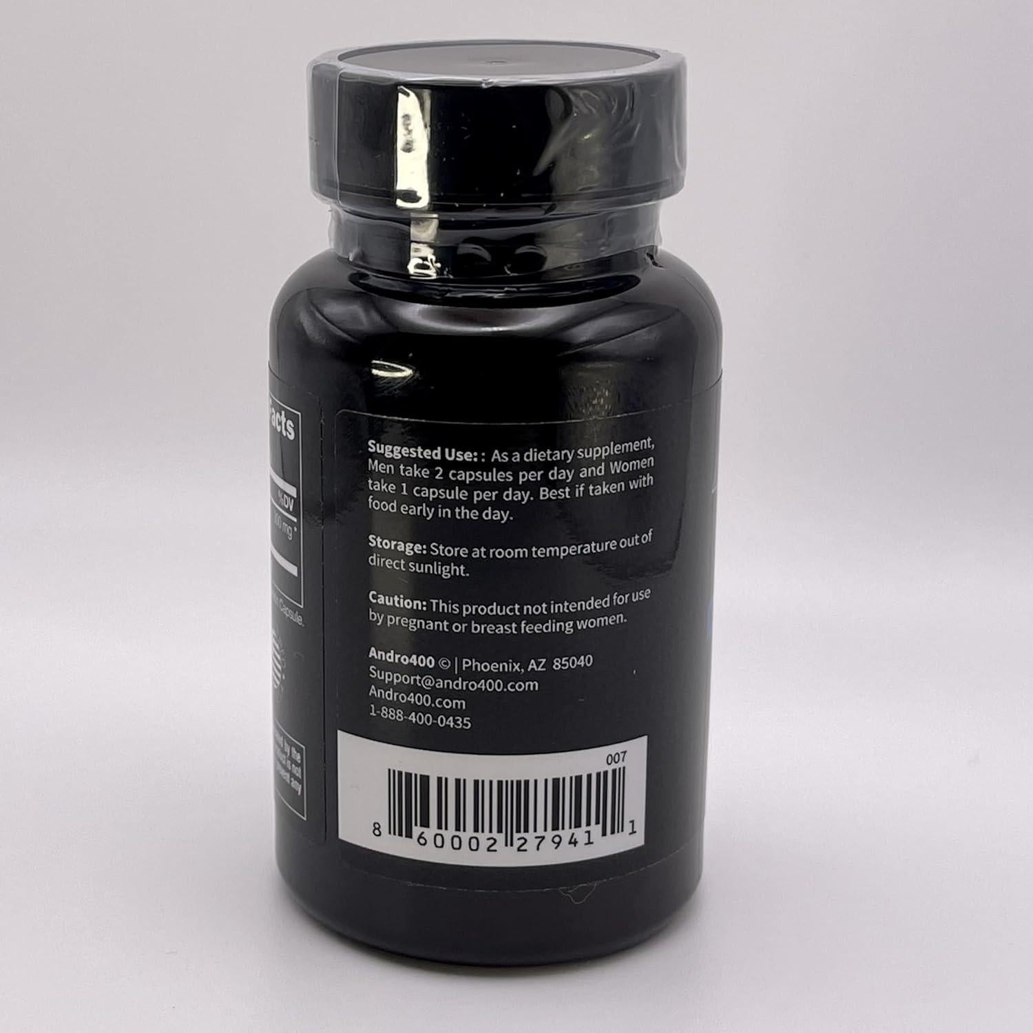 Suplemento Aumentador de Testosterona Andro400 - 60 Cápsulas