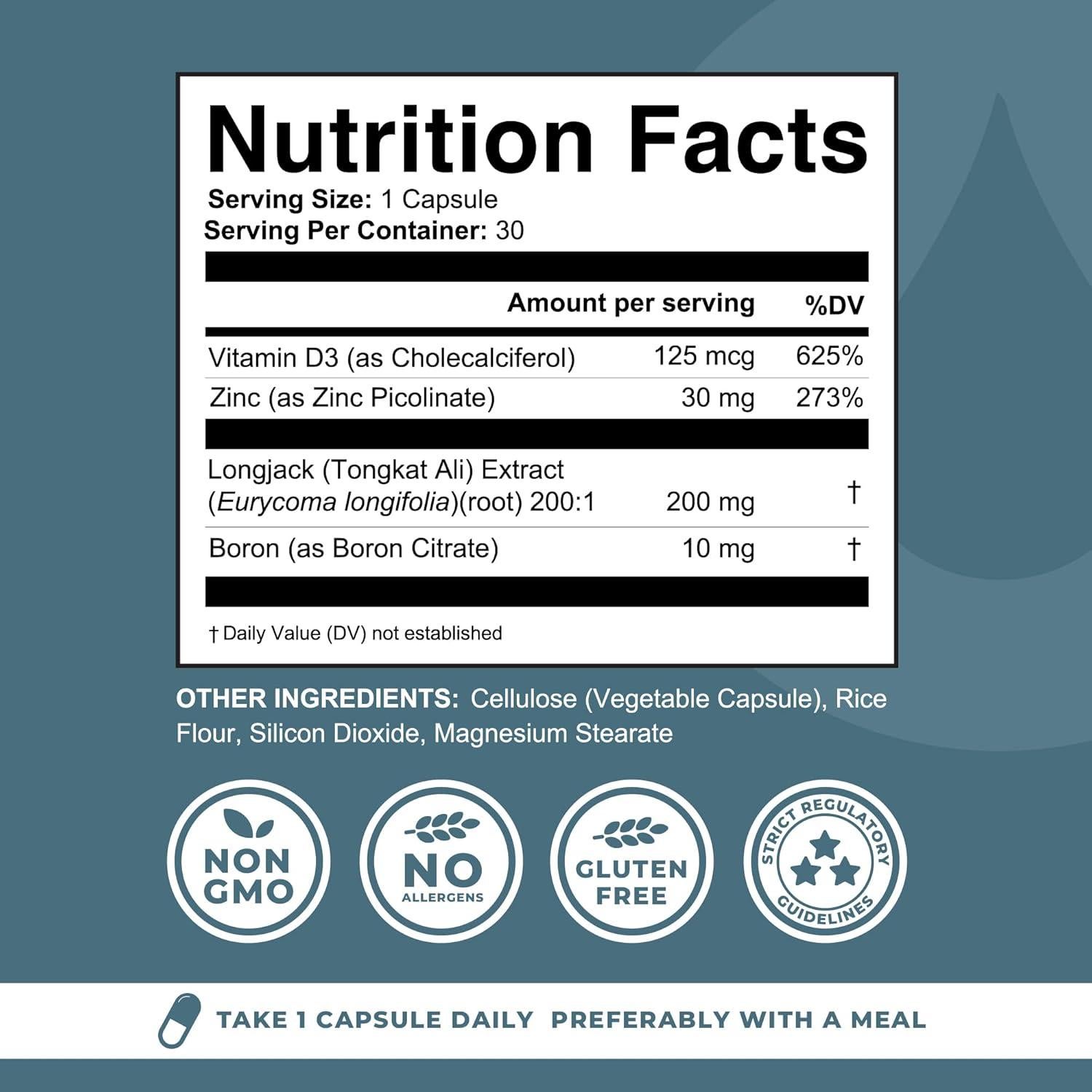 Suplemento de Boro para Hombres Left Coast Performance 30 Cápsulas