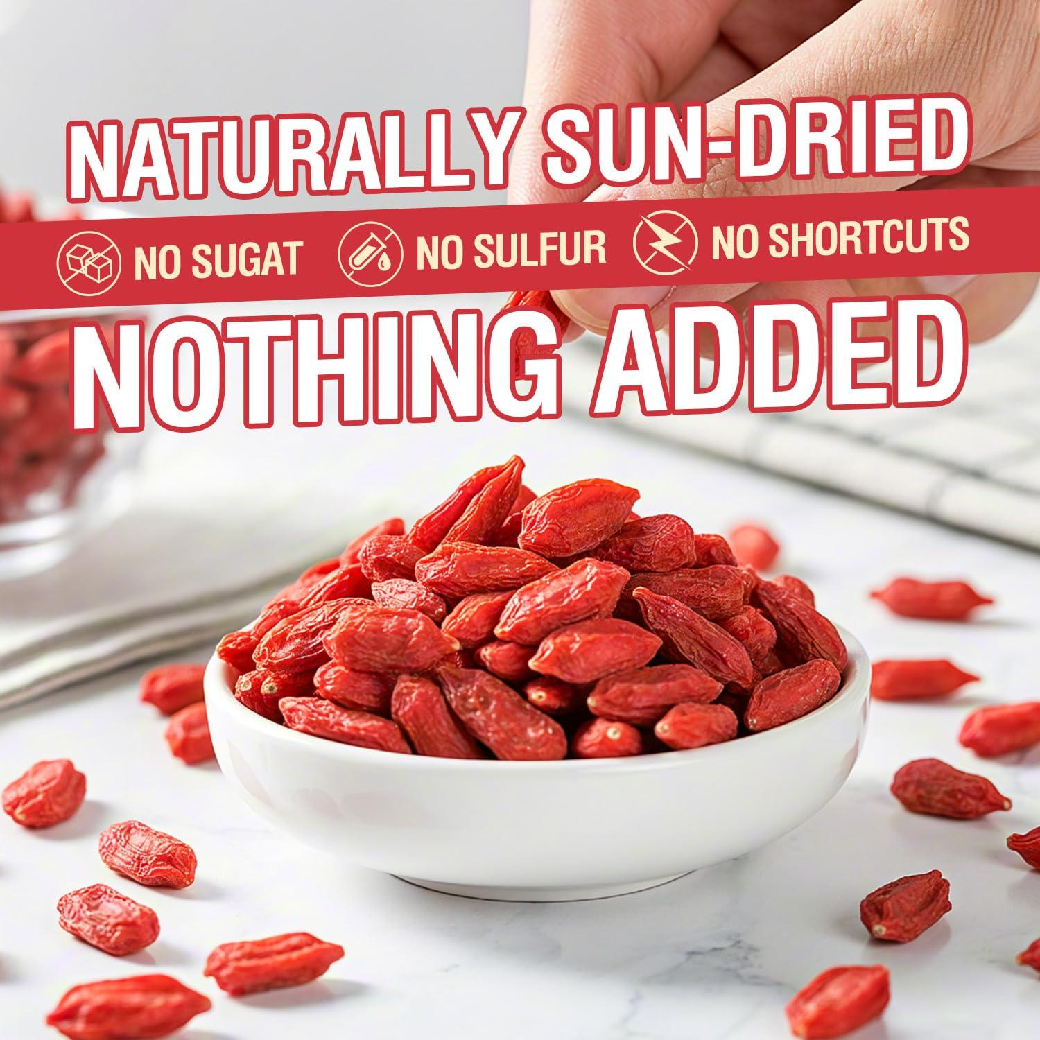 Bayas de Goji Orgánicas Ternio - 232g - 100% Naturales