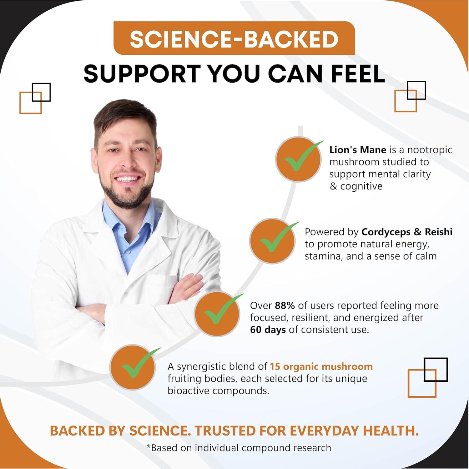 Suplemento Orgánico Gudomet 16 Hongos - 150 Cápsulas