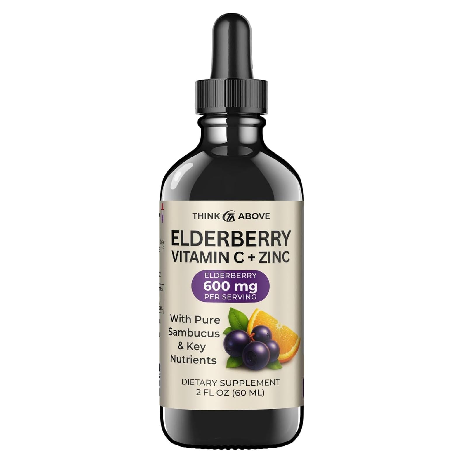 Gotas Líquidas de Sáuco Think Above 59 ml - Vitamina C y Zinc