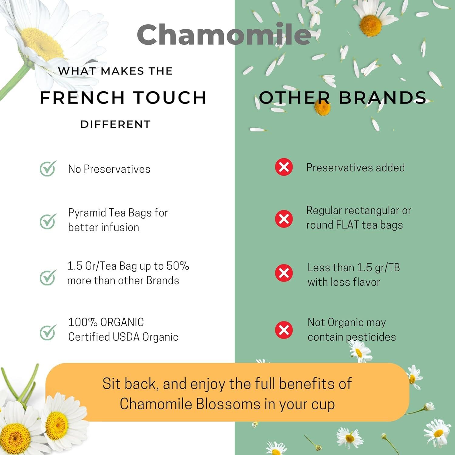 Té de Manzanilla Orgánico El Toque Francés | 30 Bolsitas