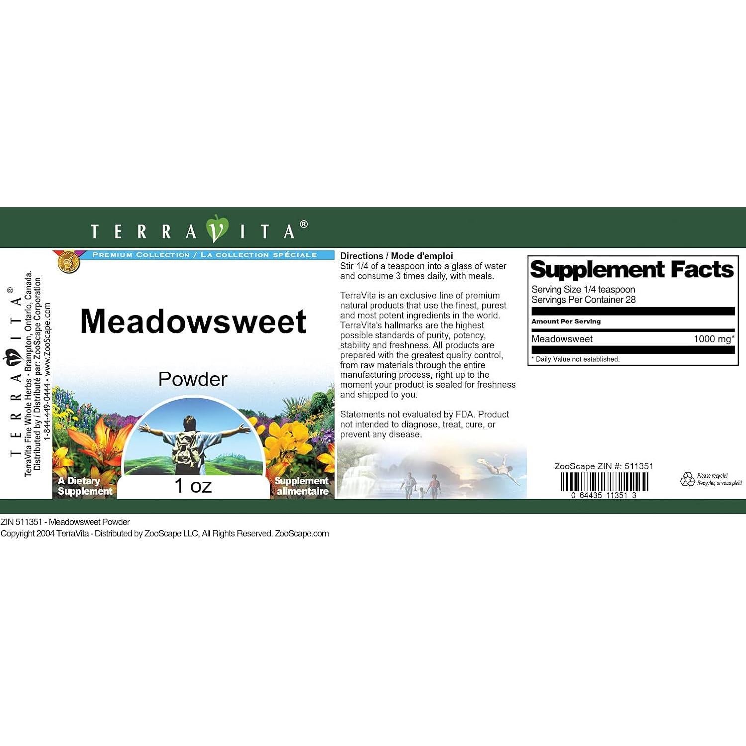 Polvo de Reina de los Prados TerraVita 28 g Sin Rellenos