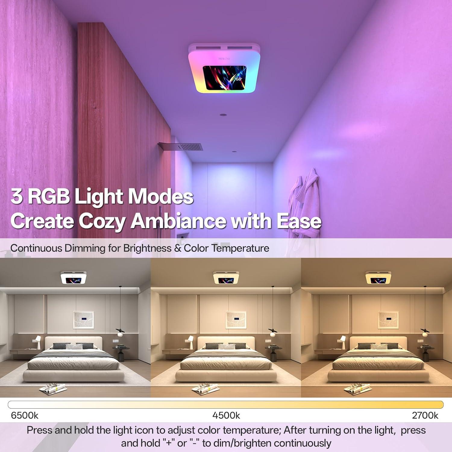 Ventilador de Baño RexTact FAN-SENSOR 230 CFM con Luz y Control Remoto