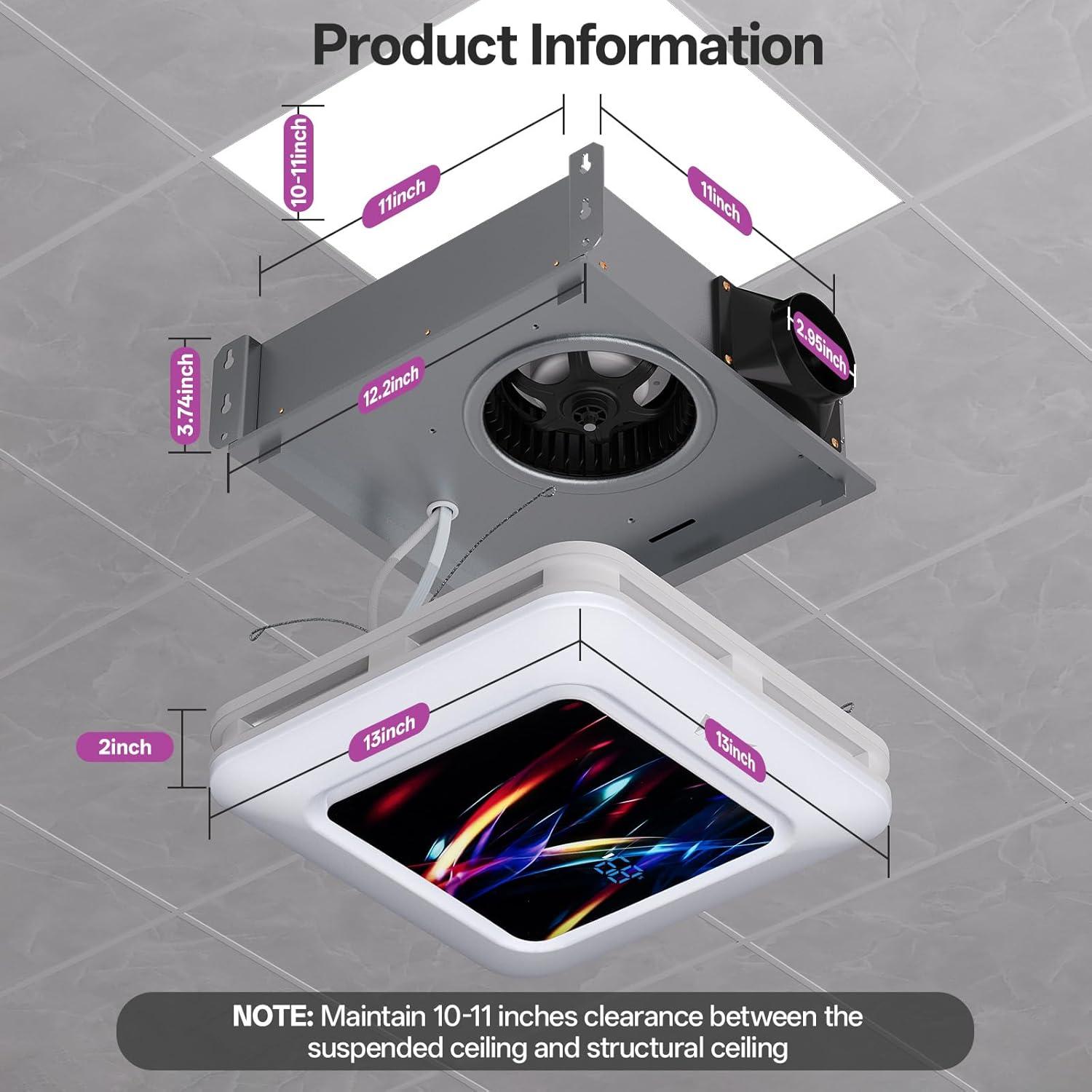 Ventilador de Baño RexTact FAN-SENSOR 230 CFM con Luz y Control Remoto