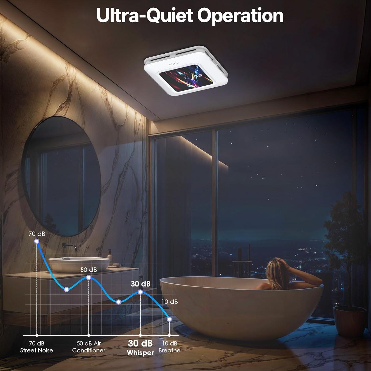 Ventilador de Baño RexTact FAN-SENSOR 230 CFM con Luz y Control Remoto