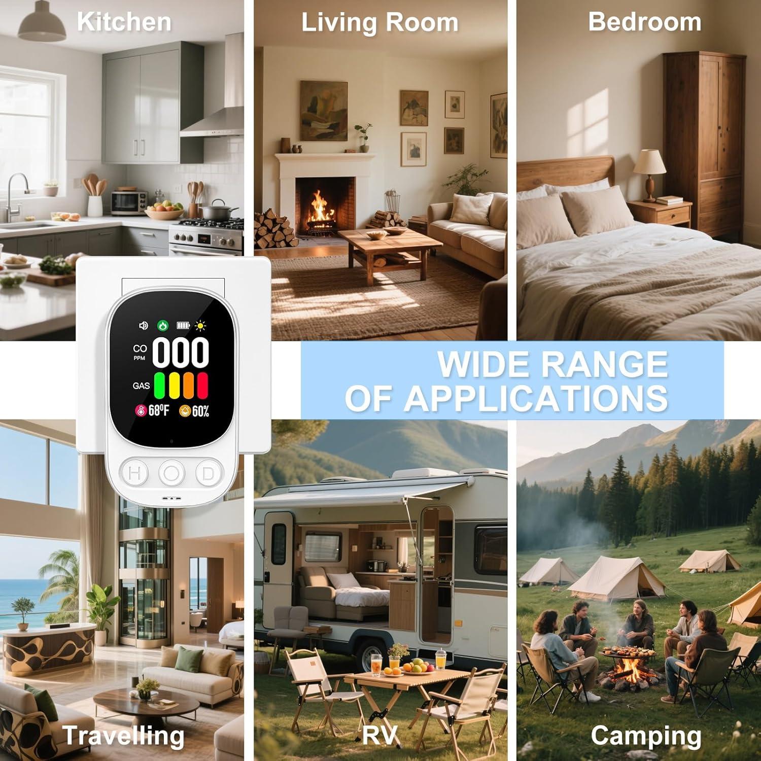 Detector de Monóxido de Carbono y Gas Natural HD08-G Blanco