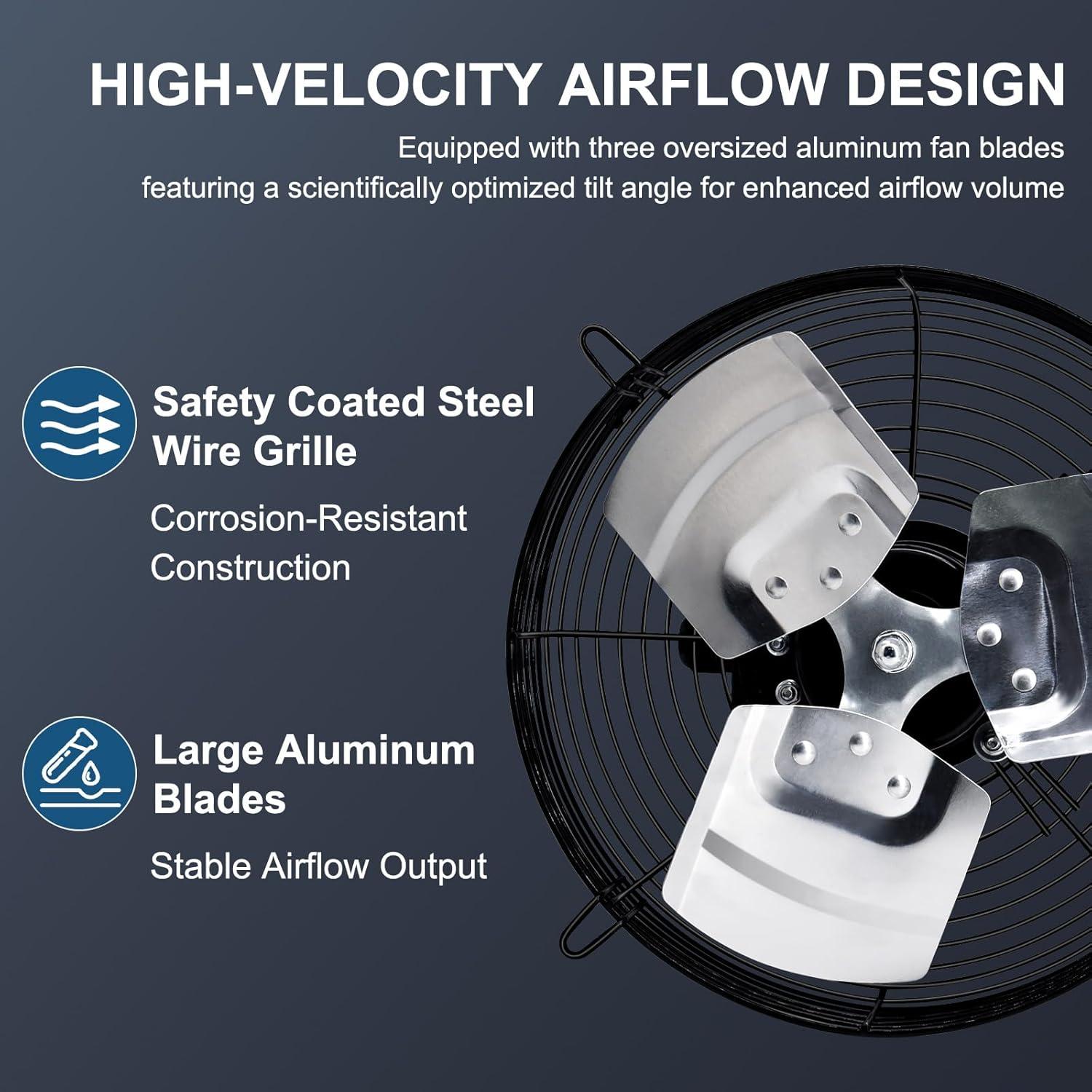 Ventilador de Escape de Pared Criditpid 7 Pulgadas 576CFM