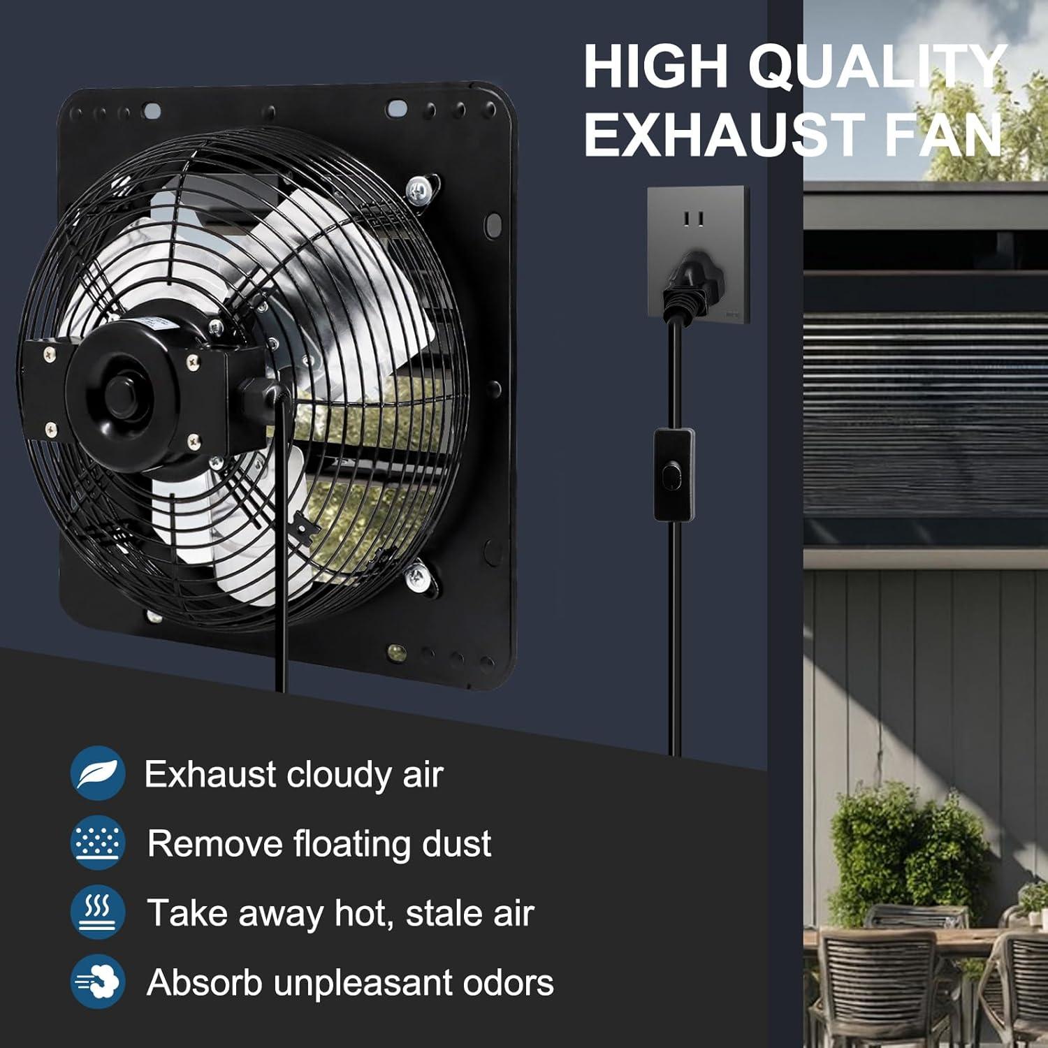 Ventilador de Escape de Pared Criditpid 7 Pulgadas 576CFM