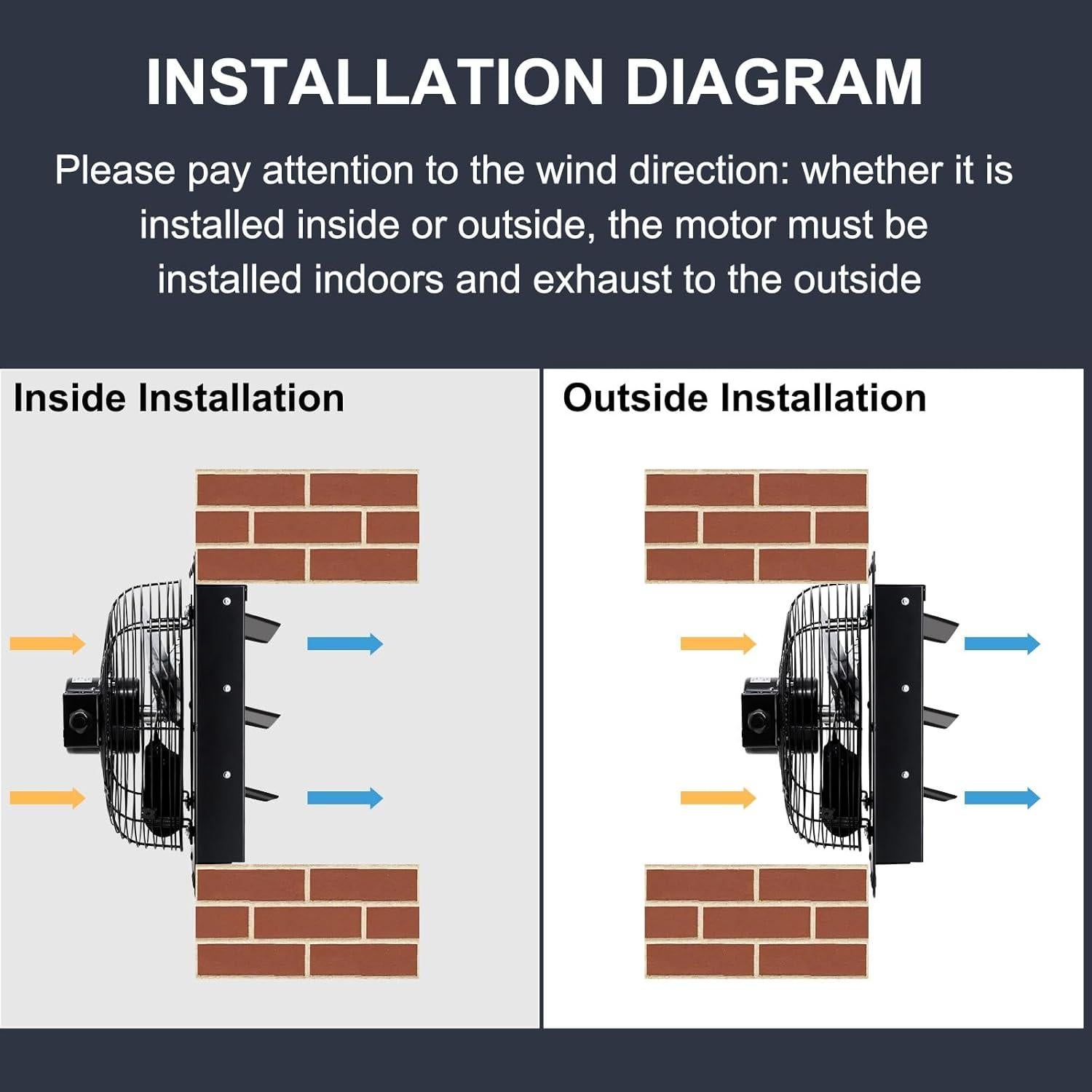 Ventilador de Escape de Pared Criditpid 7 Pulgadas 576CFM