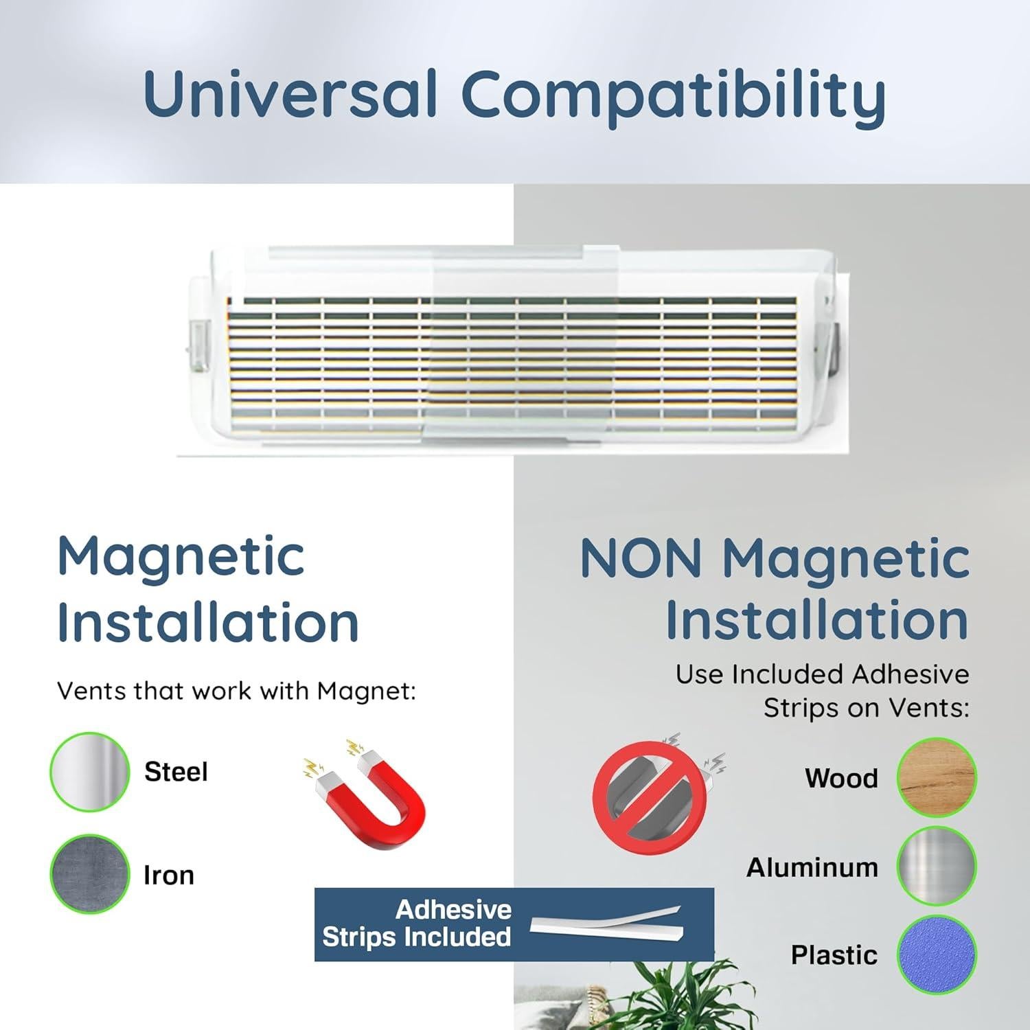 Deflector de Calor y Aire Home Intuition Magnético 2 Paquete