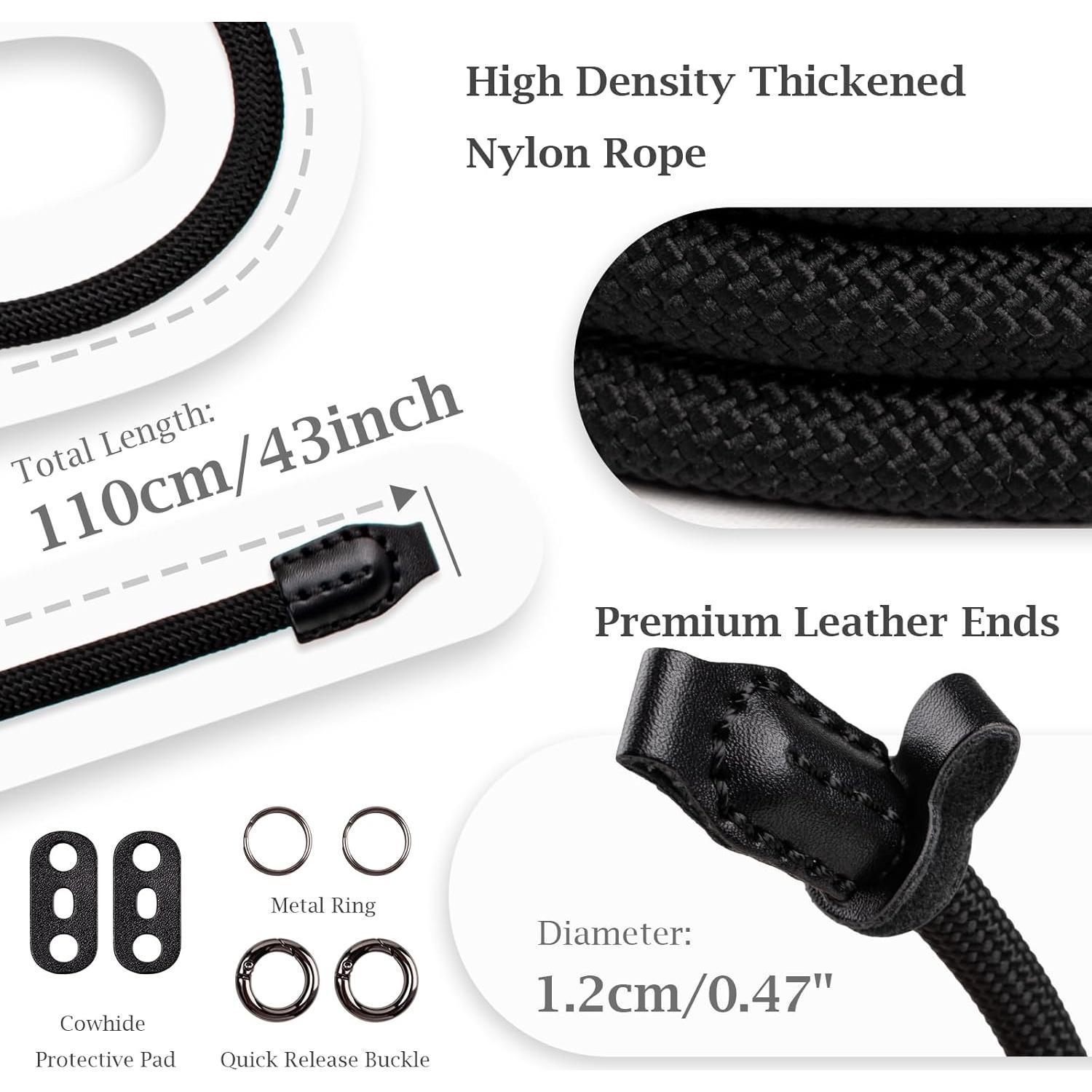 Correa de cámara VOVMOEYA 110cm Nylon Negro para DSLR y SLR