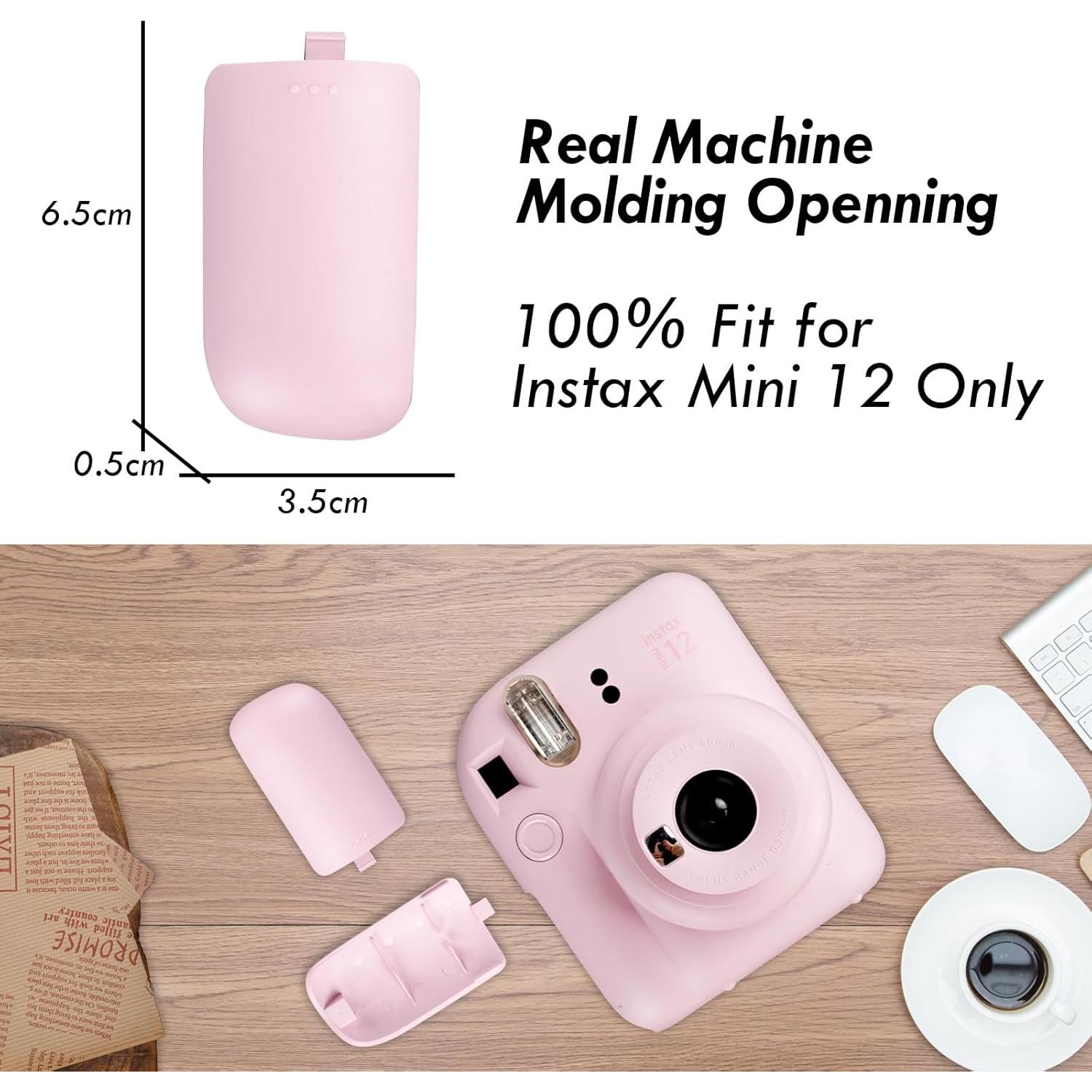 Paquete de 2 Cubiertas de Batería HIYQIN para Fujifilm Instax Mini 12 - Rosa Pálido