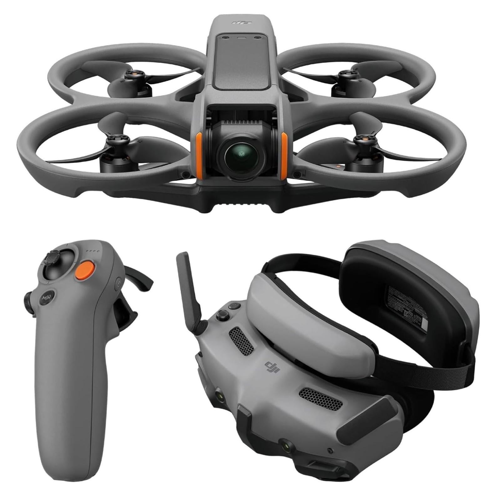 DJI Avata 2 Fly More Combo (1 Battery), FPV Drones with Camera for Adults 4K, Immersive Experience, Built-in Propeller Guard, Easy Flip/Roll, FAA Remote ID Compliant, POV Content Drone, Black