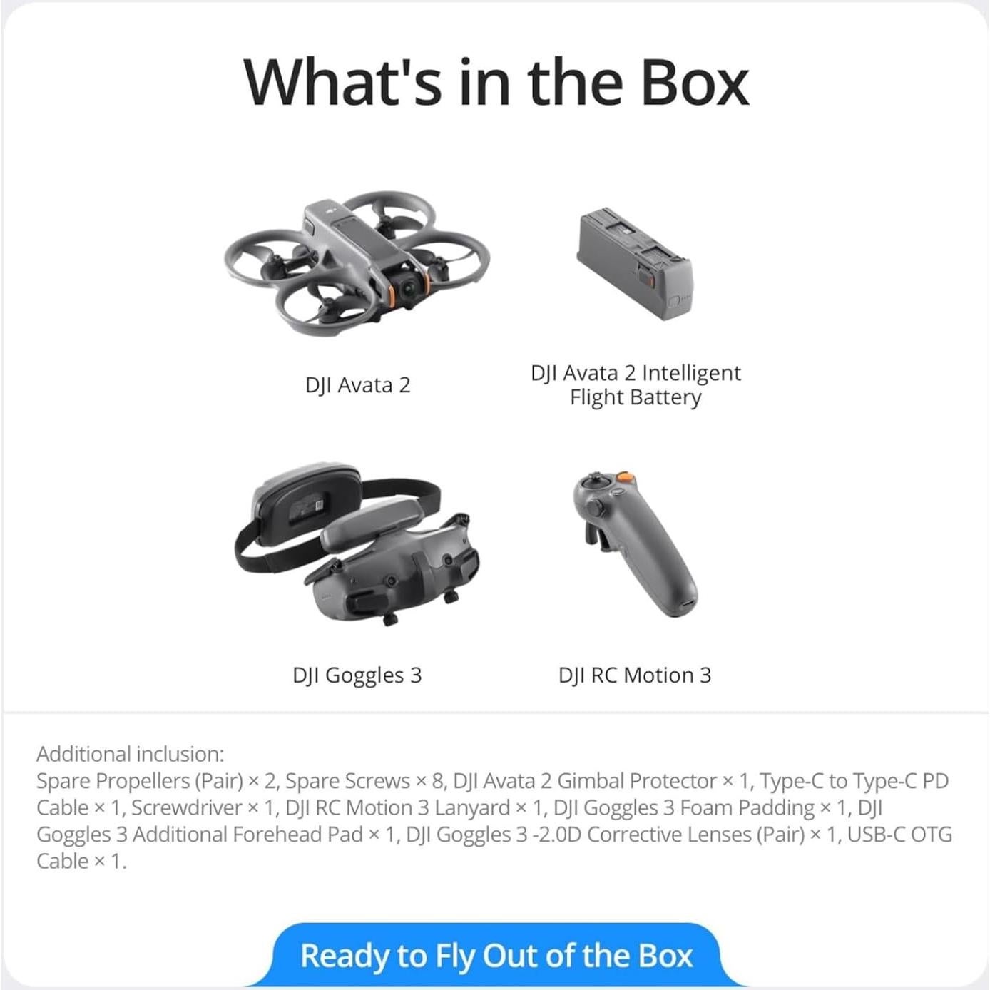 DJI Avata 2 Fly More Combo (1 Battery), FPV Drones with Camera for Adults 4K, Immersive Experience, Built-in Propeller Guard, Easy Flip/Roll, FAA Remote ID Compliant, POV Content Drone, Black