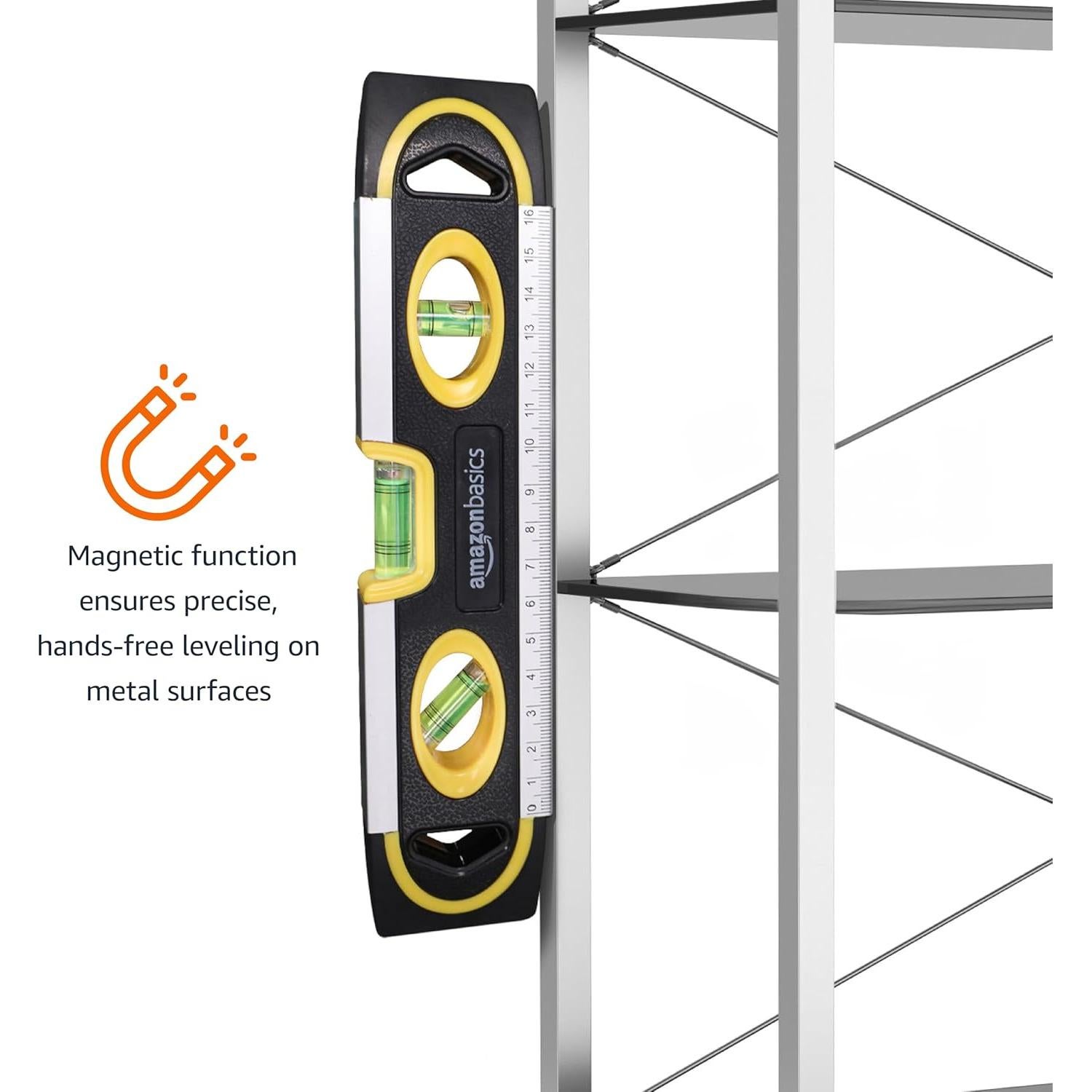 Nivel Torpedo Magnético Amazon Basics 22.86 cm con Regla