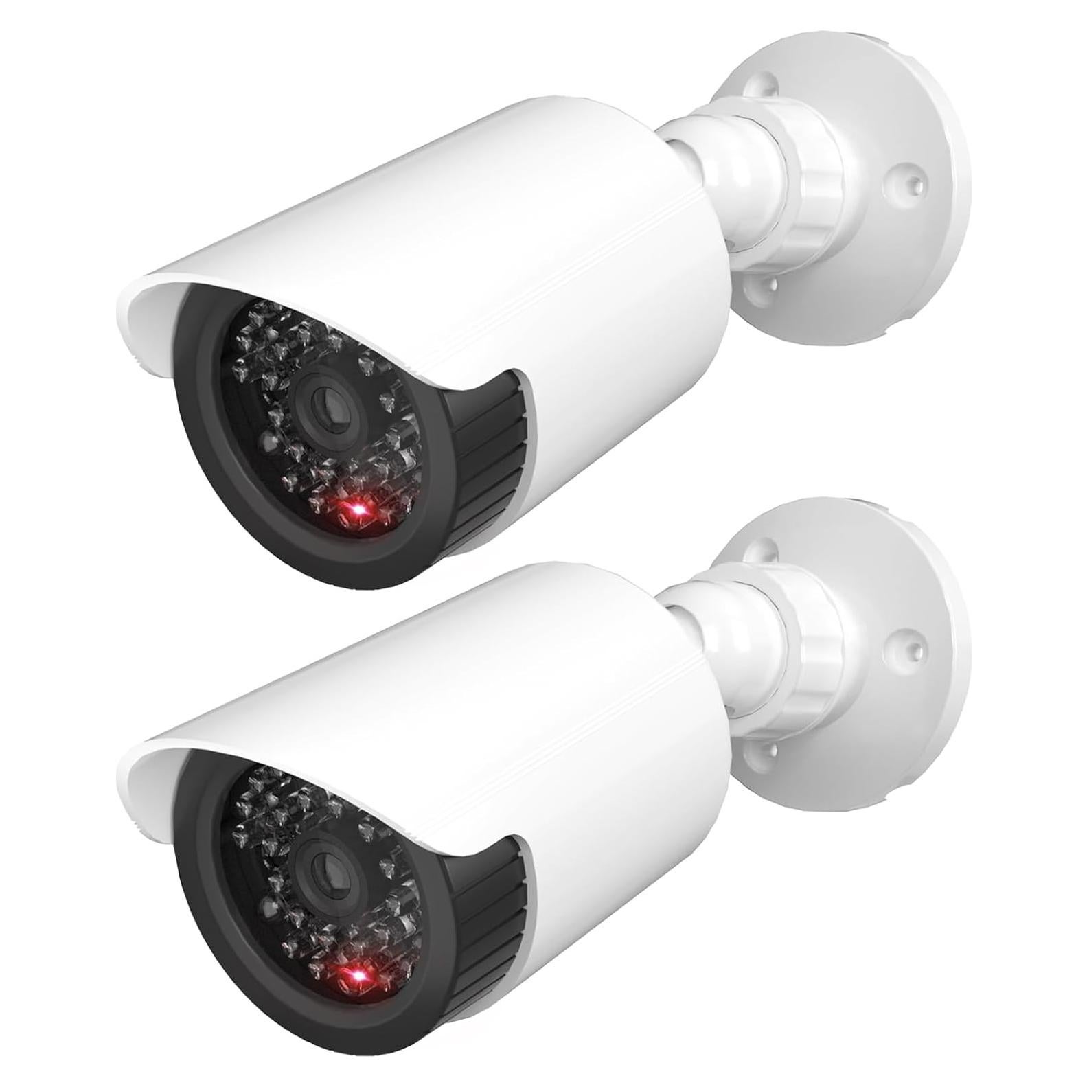 Cámara Falsa WALI TC-W2, 2 Paquetes, Interior y Exterior, LED