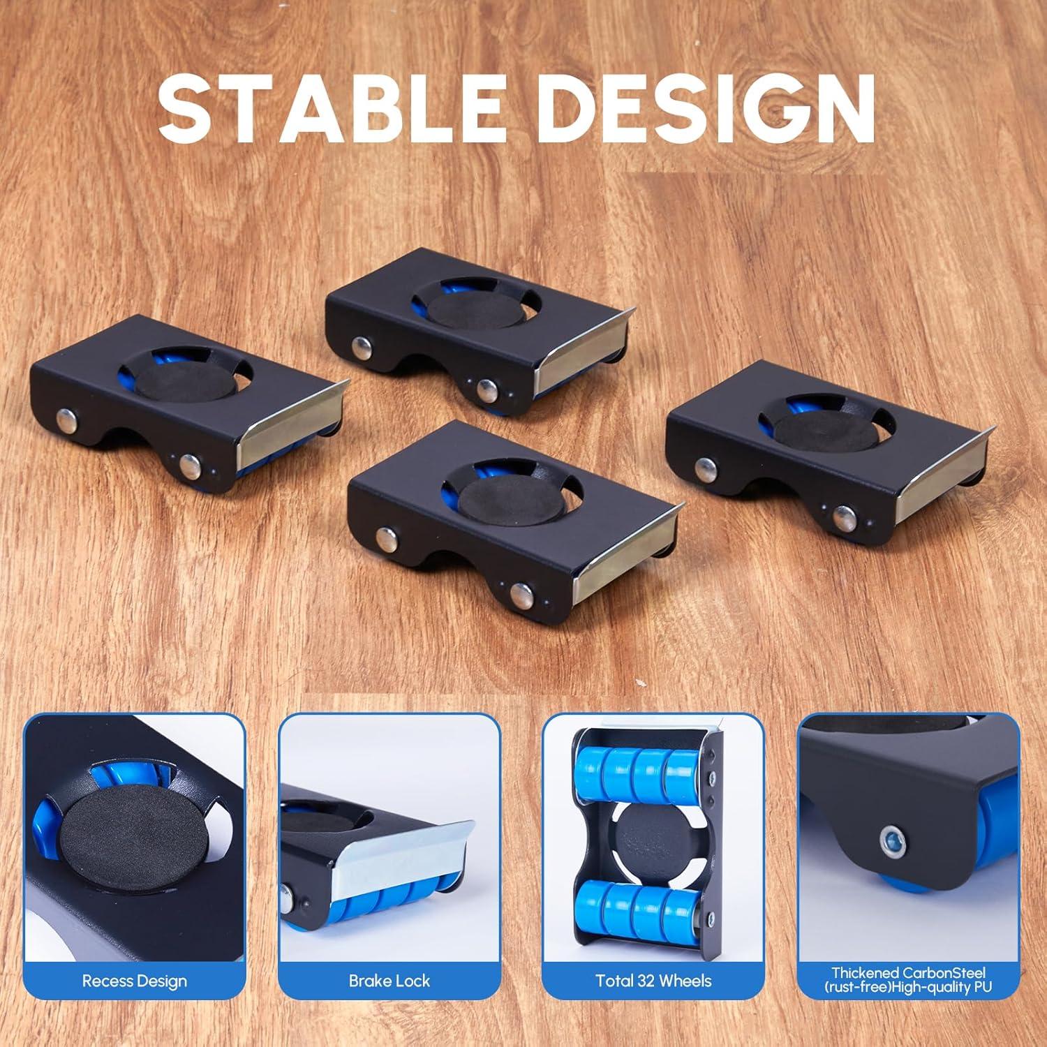 Deslizadores de Muebles DoReFaSol 700 kg con Ruedas Antideslizantes