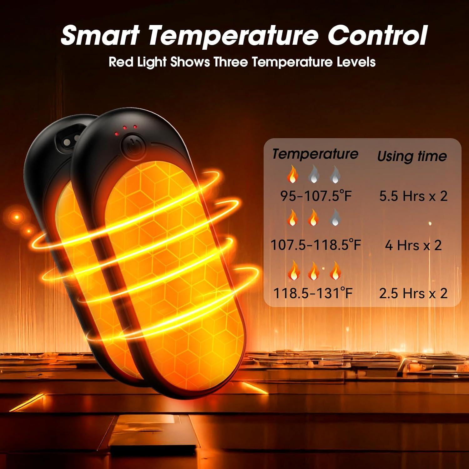 Calentadores de Manos Recargables TempBliss N6 - 10000mAh, 2 Pzs