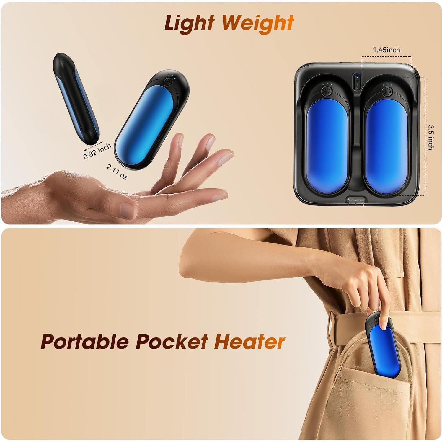 Calentadores de Manos Recargables TempBliss N6 - 10000mAh, 2 Pzs