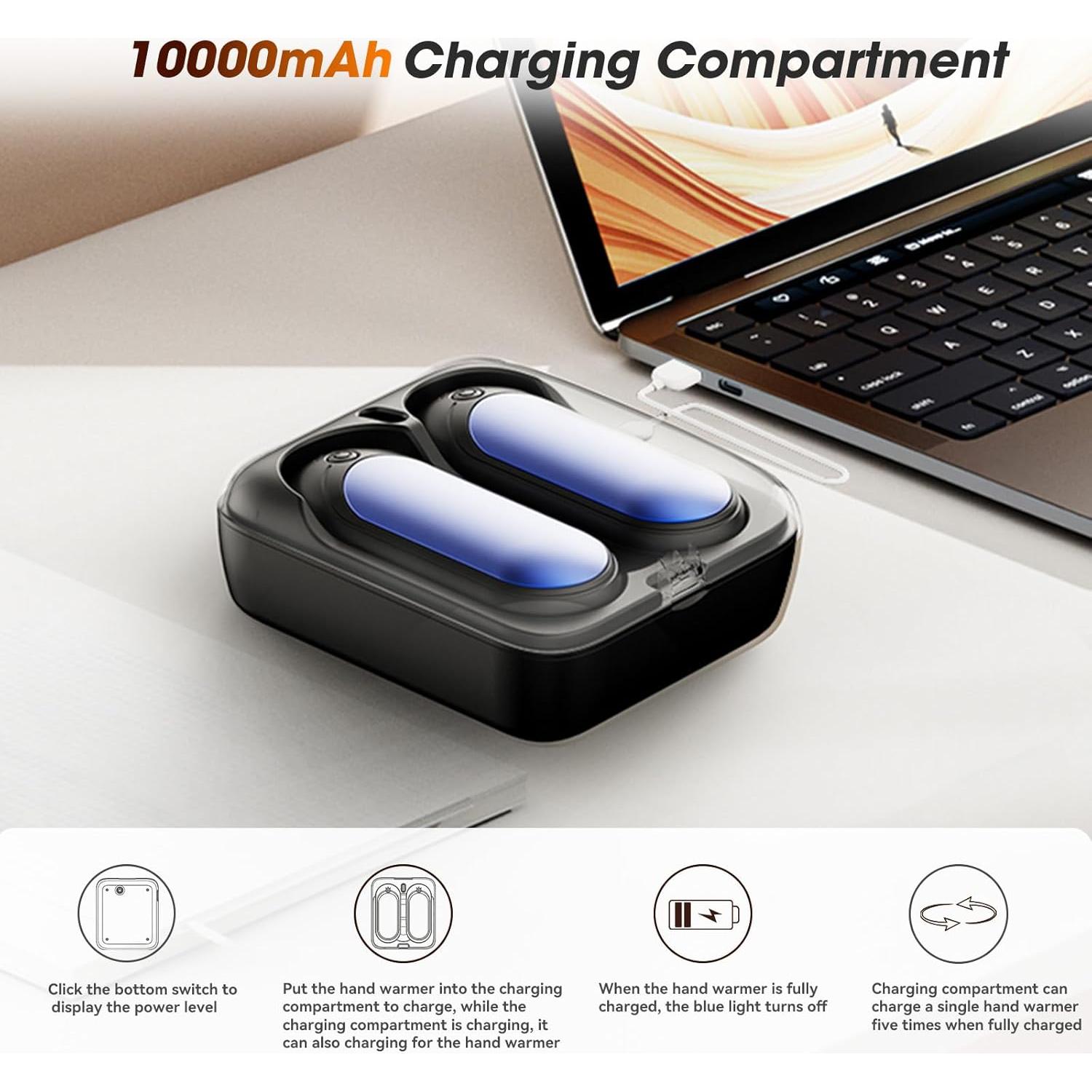 Calentadores de Manos Recargables TempBliss N6 - 10000mAh, 2 Pzs