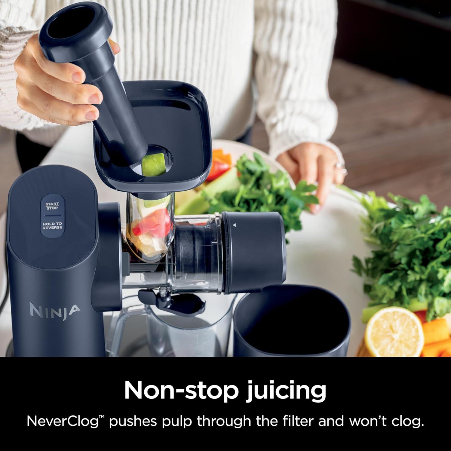 Extractor de Jugo Ninja NeverClog JC151NV, 887 ml, Control de Pulpa