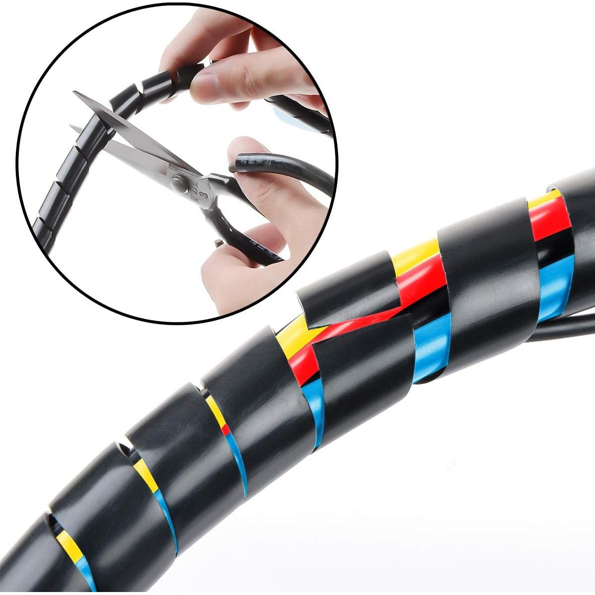 Envoltura de Cable Espiral XHF 10mm Negro 8m Organizador