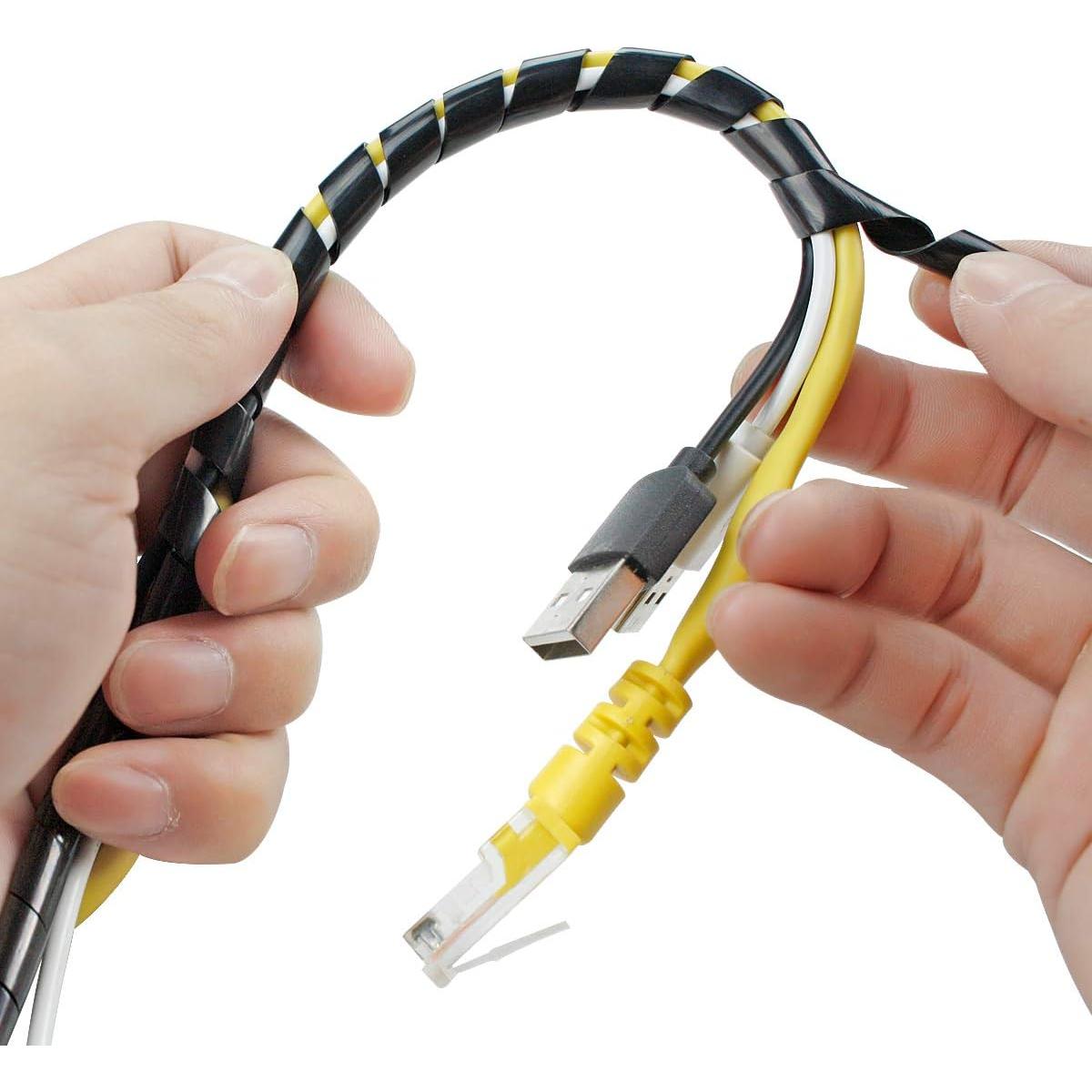 Envoltura de Cable Espiral XHF 10mm Negro 8m Organizador