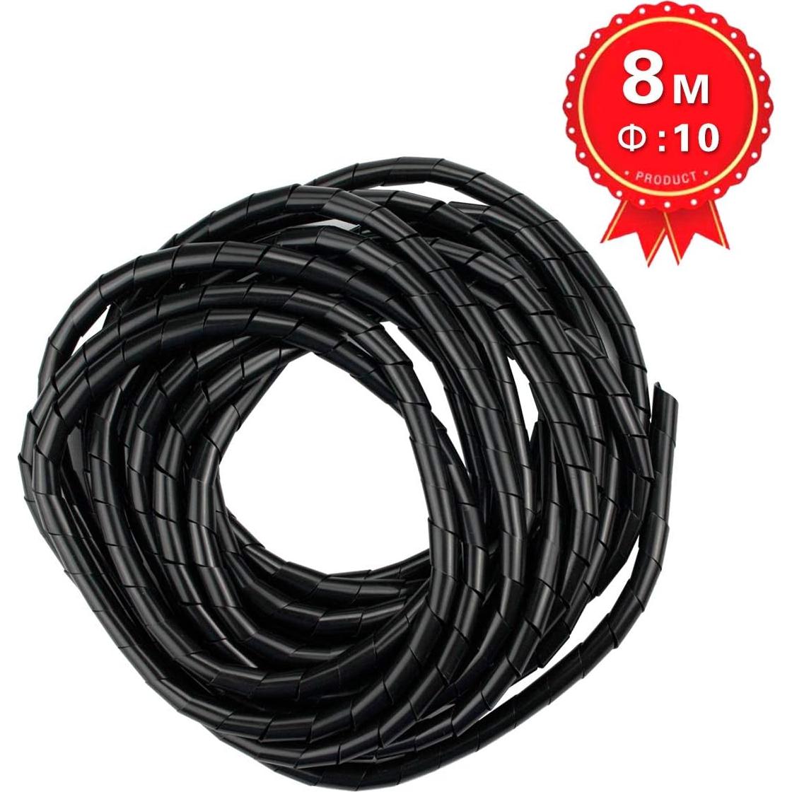 Envoltura de Cable Espiral XHF 10mm Negro 8m Organizador