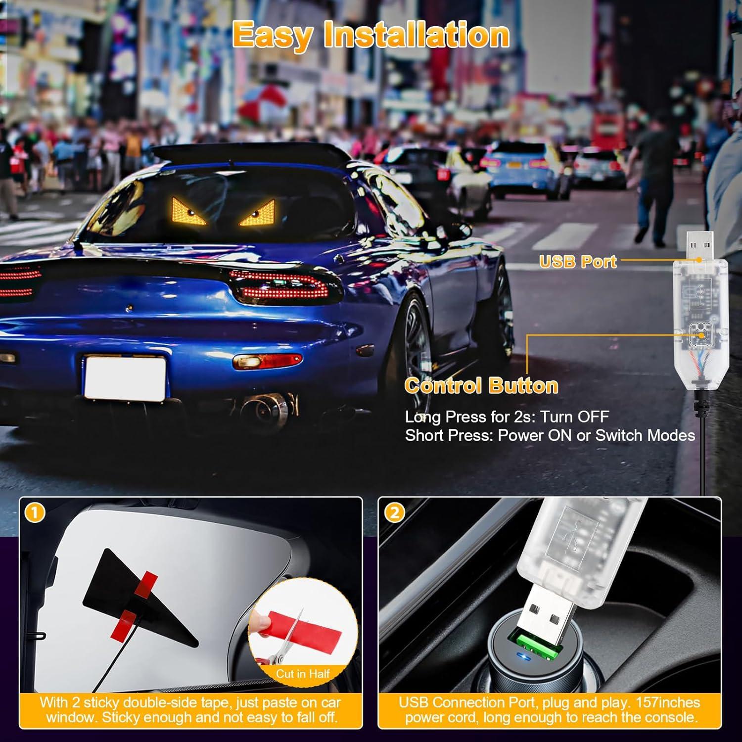 Luz LED Ojos de Diablo PIFOOG para Parabrisas de Coche USB