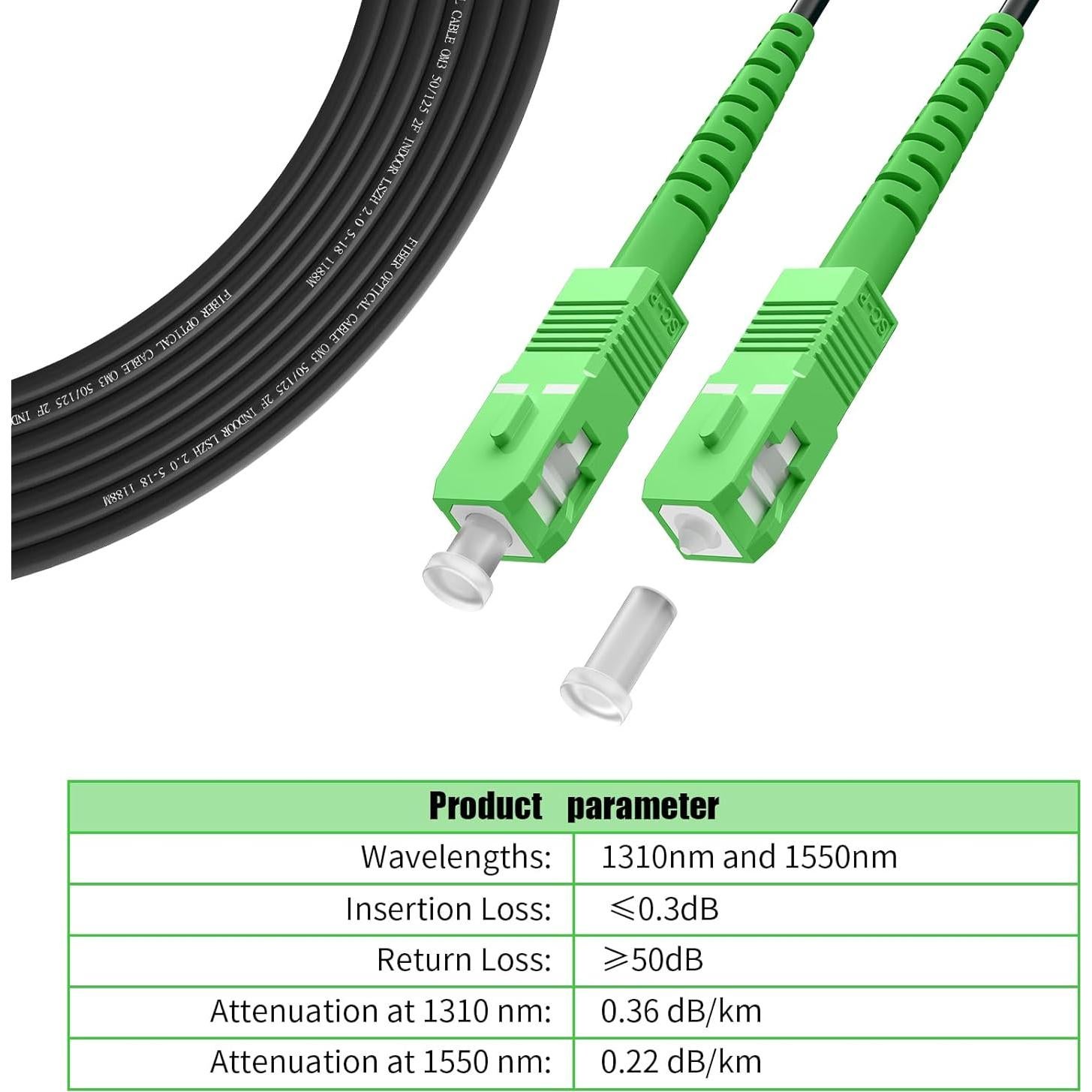 Cable de Fibra Óptica Fibergaga SC/APC 3M Exterior Blindado