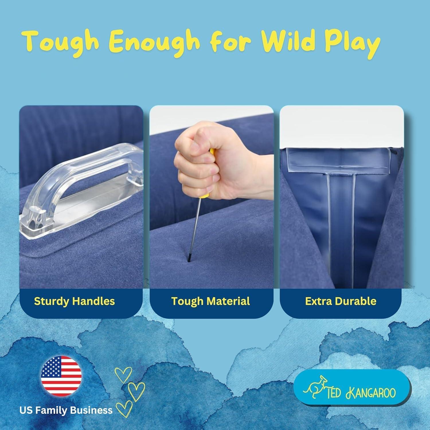 Silla Sensorial Inflable Azul TED KANGAROO con Bomba de Aire