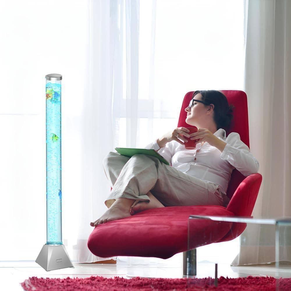 Lámpara de Piso Sensorial CALOVER 4FT Plateada - Acuario Simulado