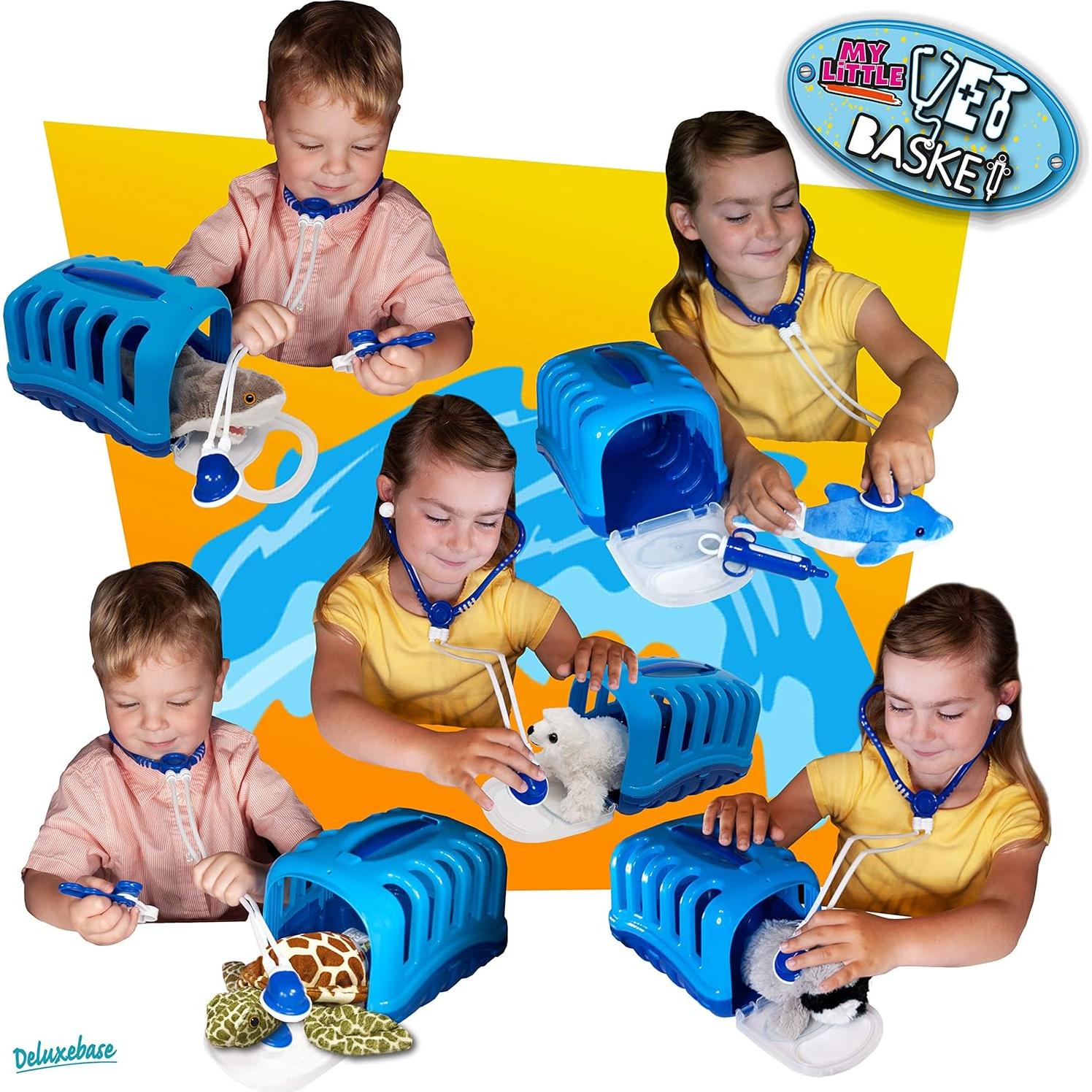 Kit de Doctor Veterinario Deluxebase con Delfín de Peluche 21x15x15cm