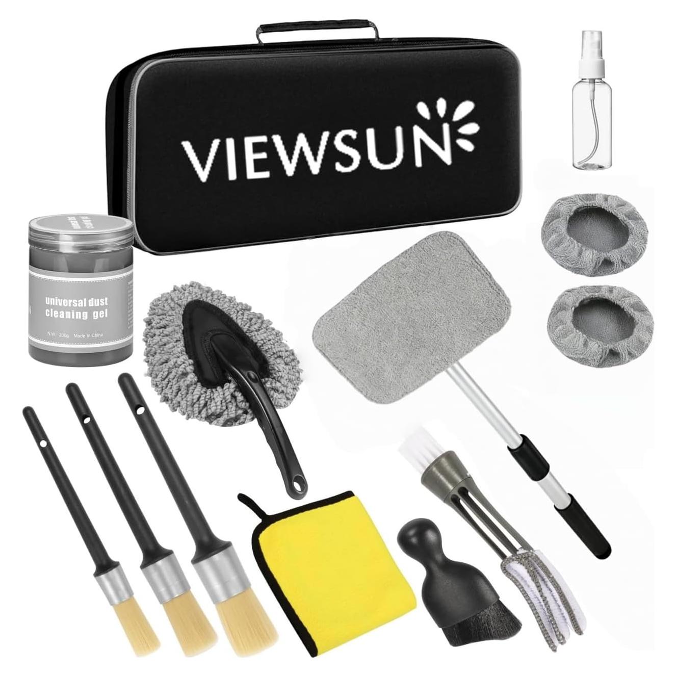 Kit de Limpieza de Coche Viewsun 13 Piezas - Limpiaparabrisas y Cepillos