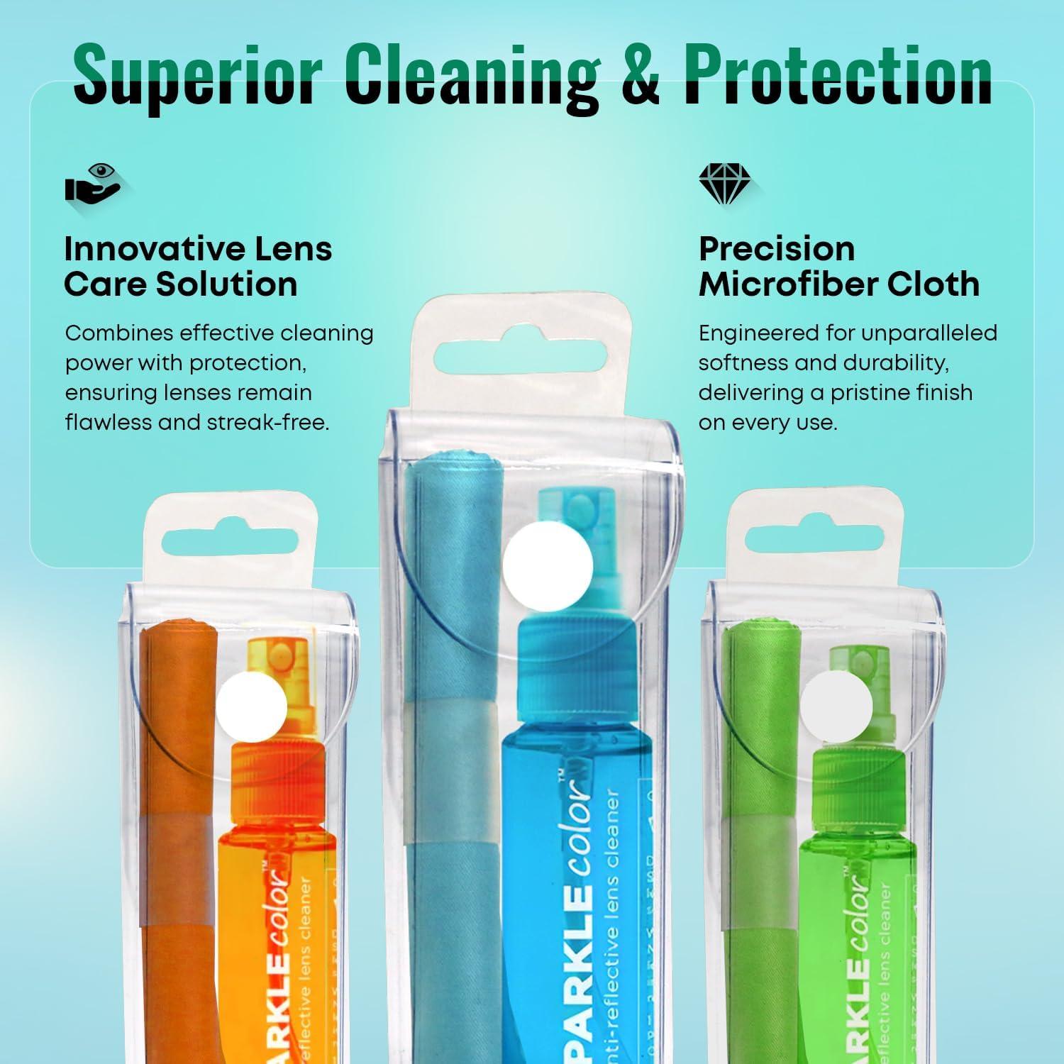 Kit de limpieza de lentes OPTIPAK con 4 botellas y paños