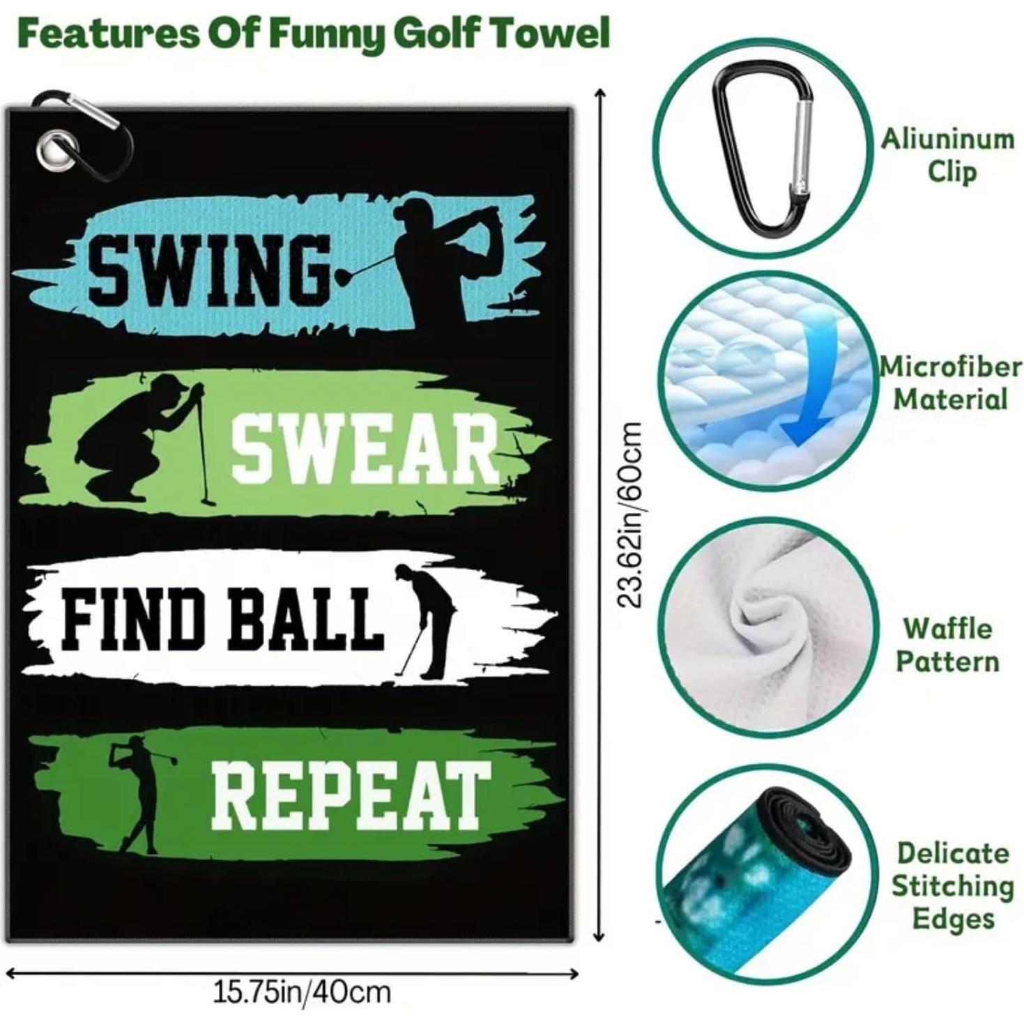 Toalla de Golf Aikiprety Microfibra 40x60cm con Clip