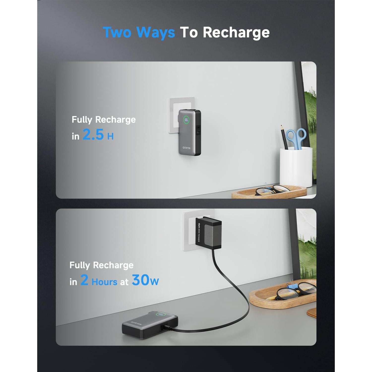 Banco de Energía 10000mAh Gitryin Type-C 12 en 1 Carga Rápida