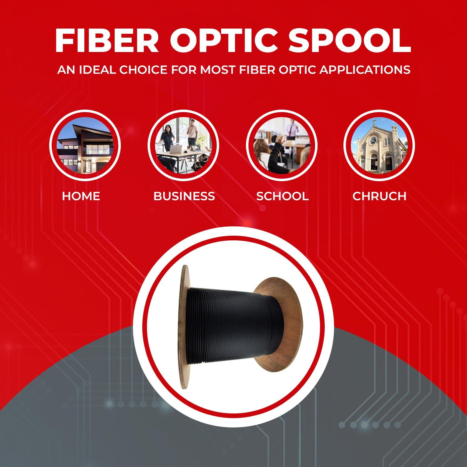 Cable de fibra óptica 6 hebras Corning 1000 pies monomodo