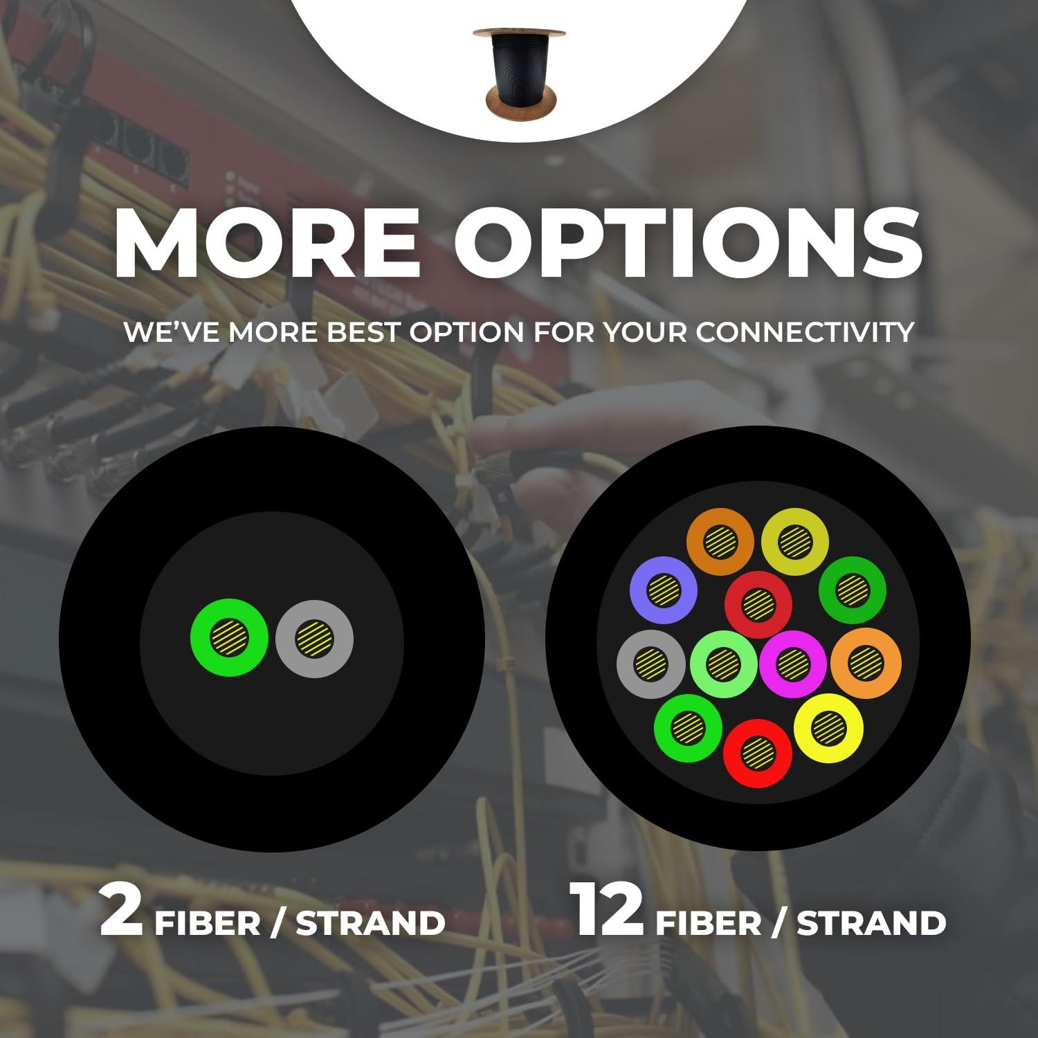 Cable de fibra óptica 6 hebras Corning 1000 pies monomodo