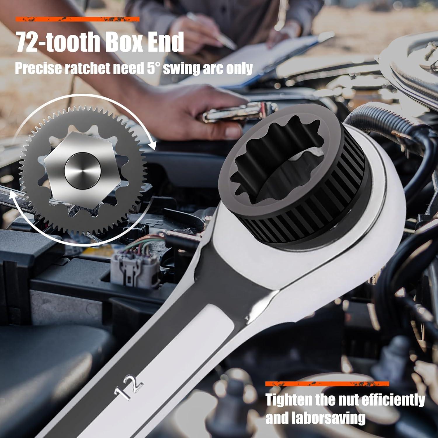 Juego de Llaves de Carraca 18 Piezas Egofine 6-24 mm Acero