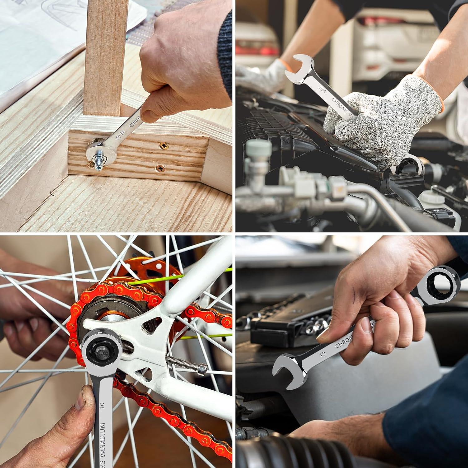 Juego de Llaves de Carraca 18 Piezas Egofine 6-24 mm Acero