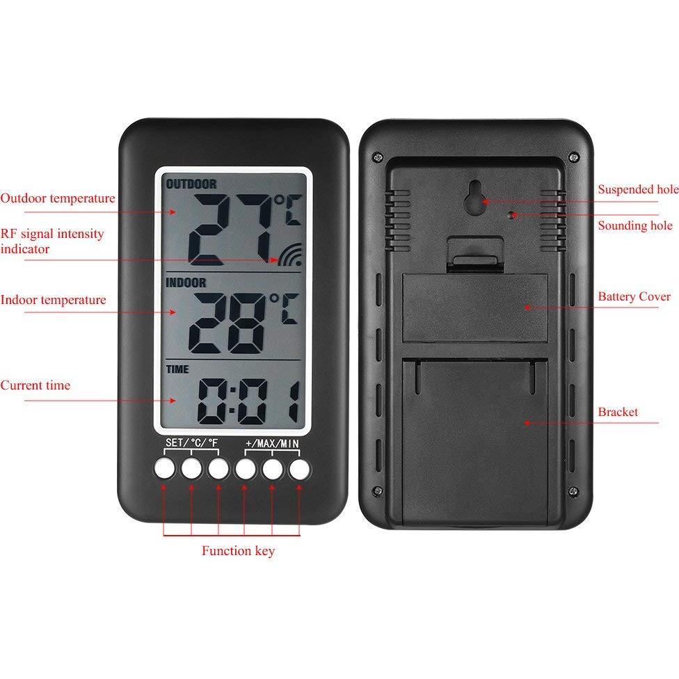 Termómetro Reloj Digital Inalámbrico Skyeen LCD Interior/Exterior