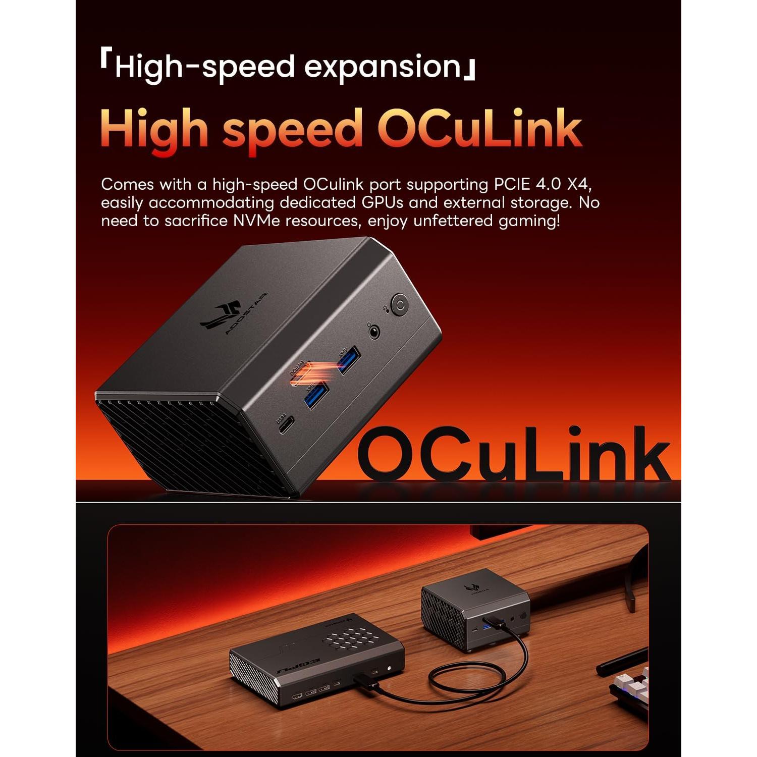 Mini PC AOOSTAR GT68 Ryzen 7 PRO 6850H 32GB RAM 1TB SSD