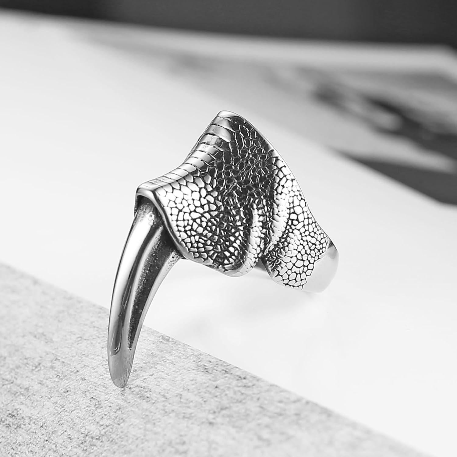 Anillo de Garra de Dragón HZMAN para Hombres en Acero Inoxidable