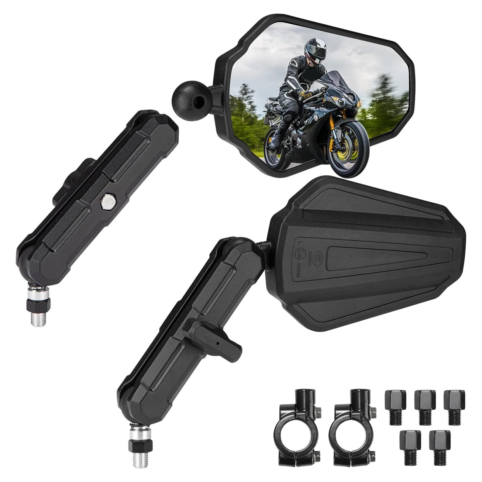 Espejos KEMIMOTO para Motocicleta M8 M10 Ajustables 360°